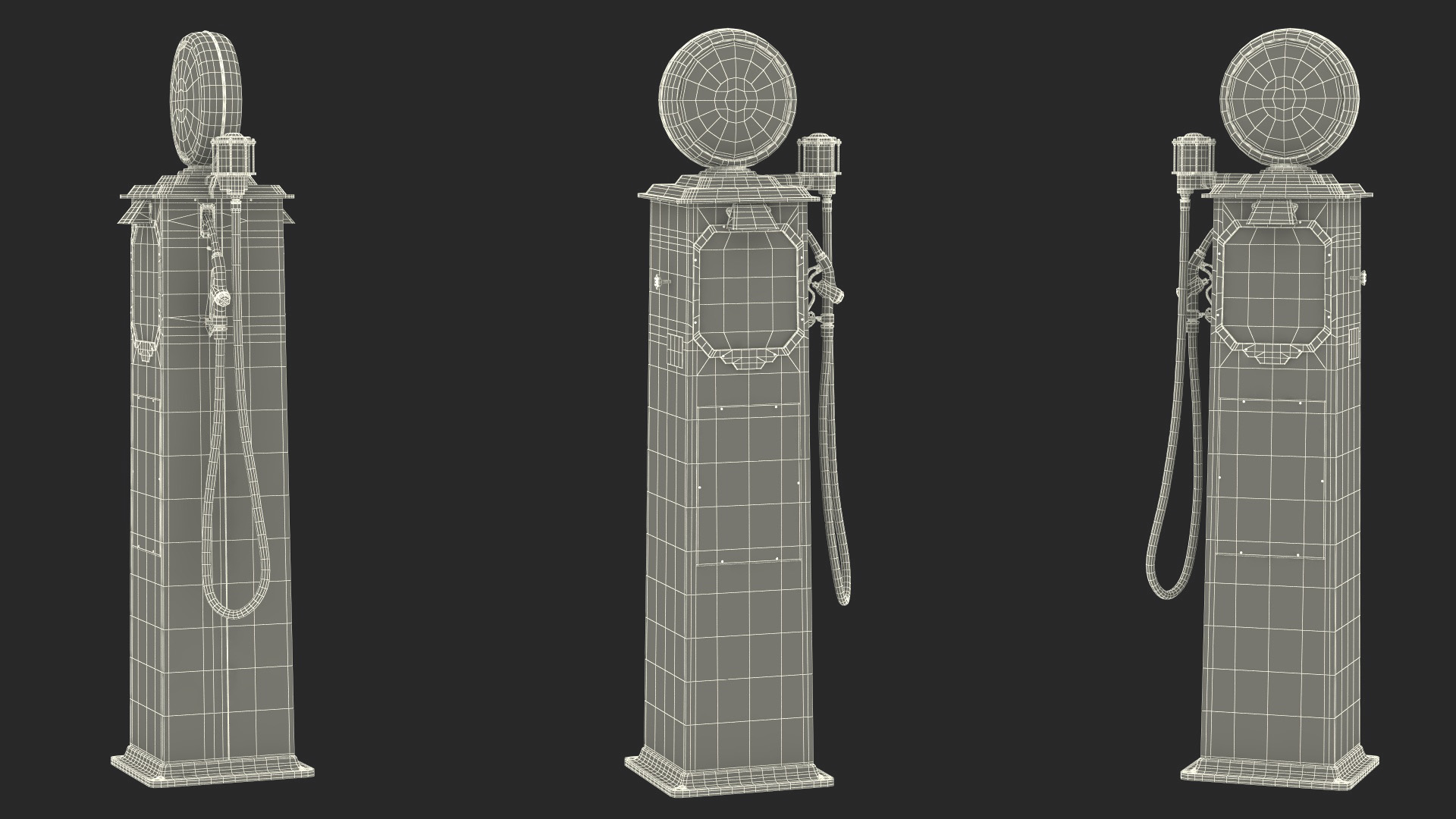 Clock Face Gasoline Pump Blue 3D model