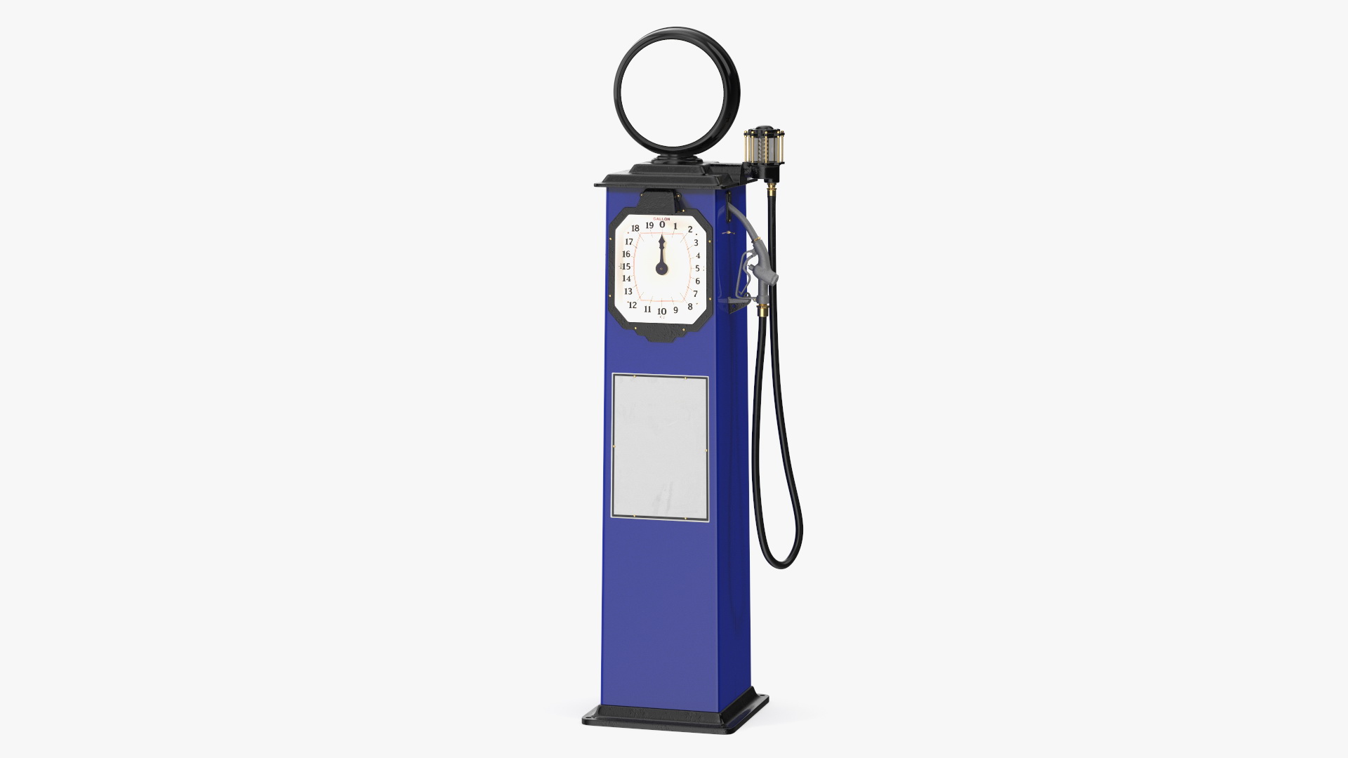 Clock Face Gasoline Pump Blue 3D model