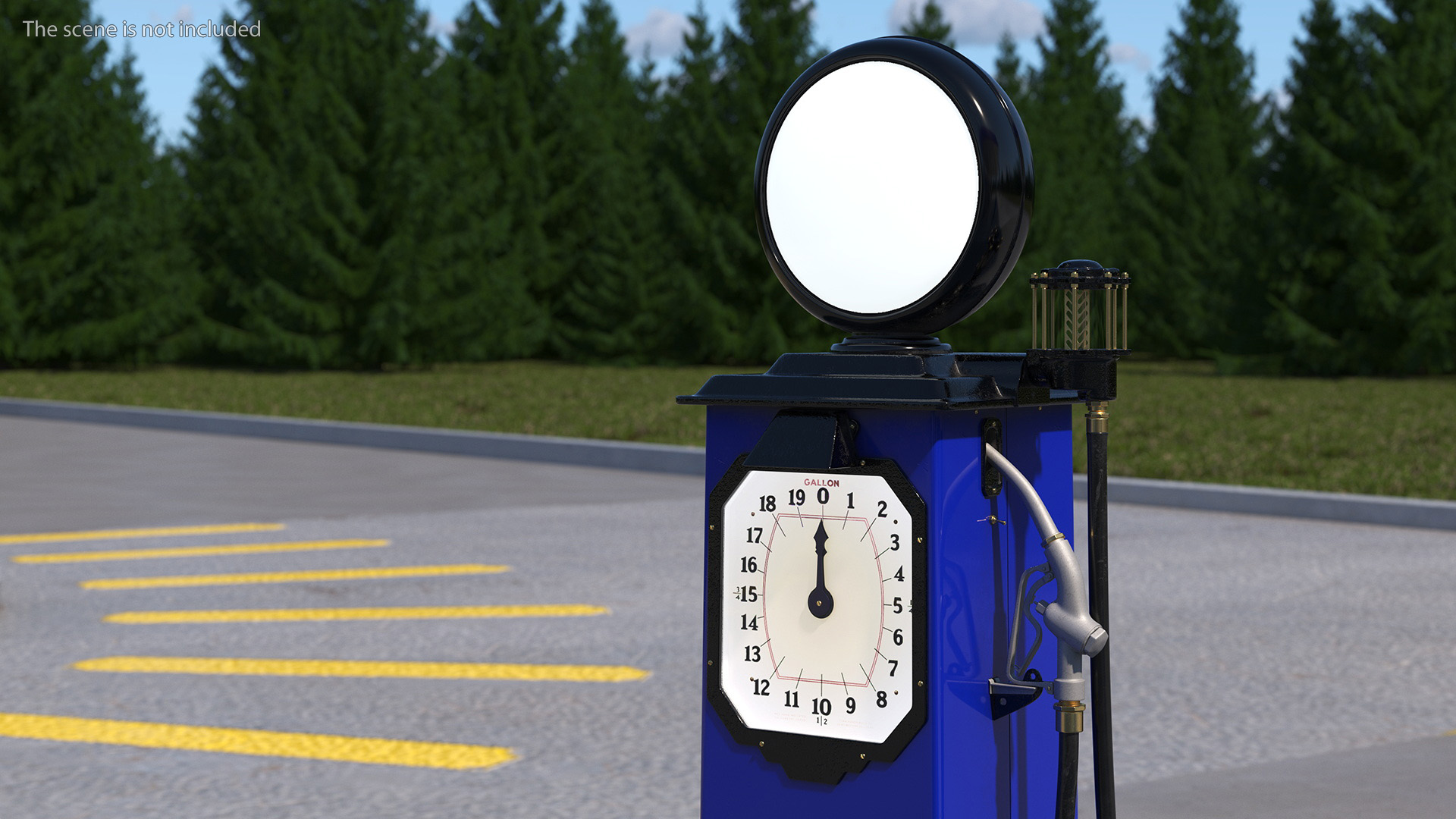 Clock Face Gasoline Pump Blue 3D model