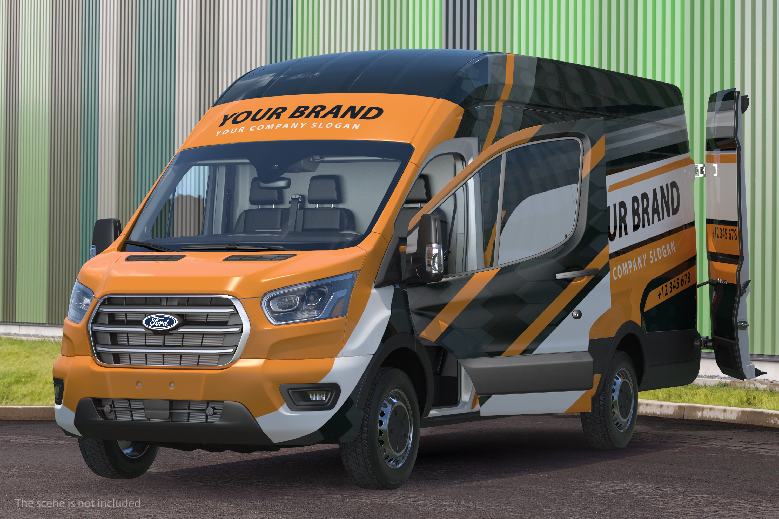 3D Ford Transit Cargo 2020 Your Brand Rigged