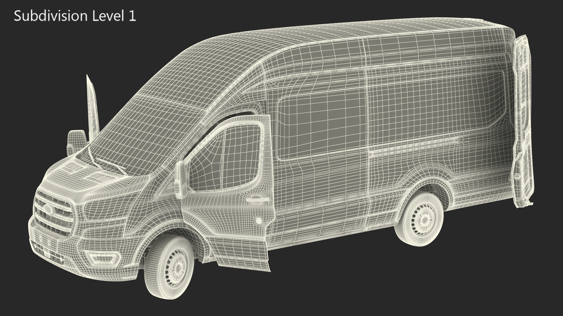 3D Ford Transit Cargo 2020 Your Brand Rigged