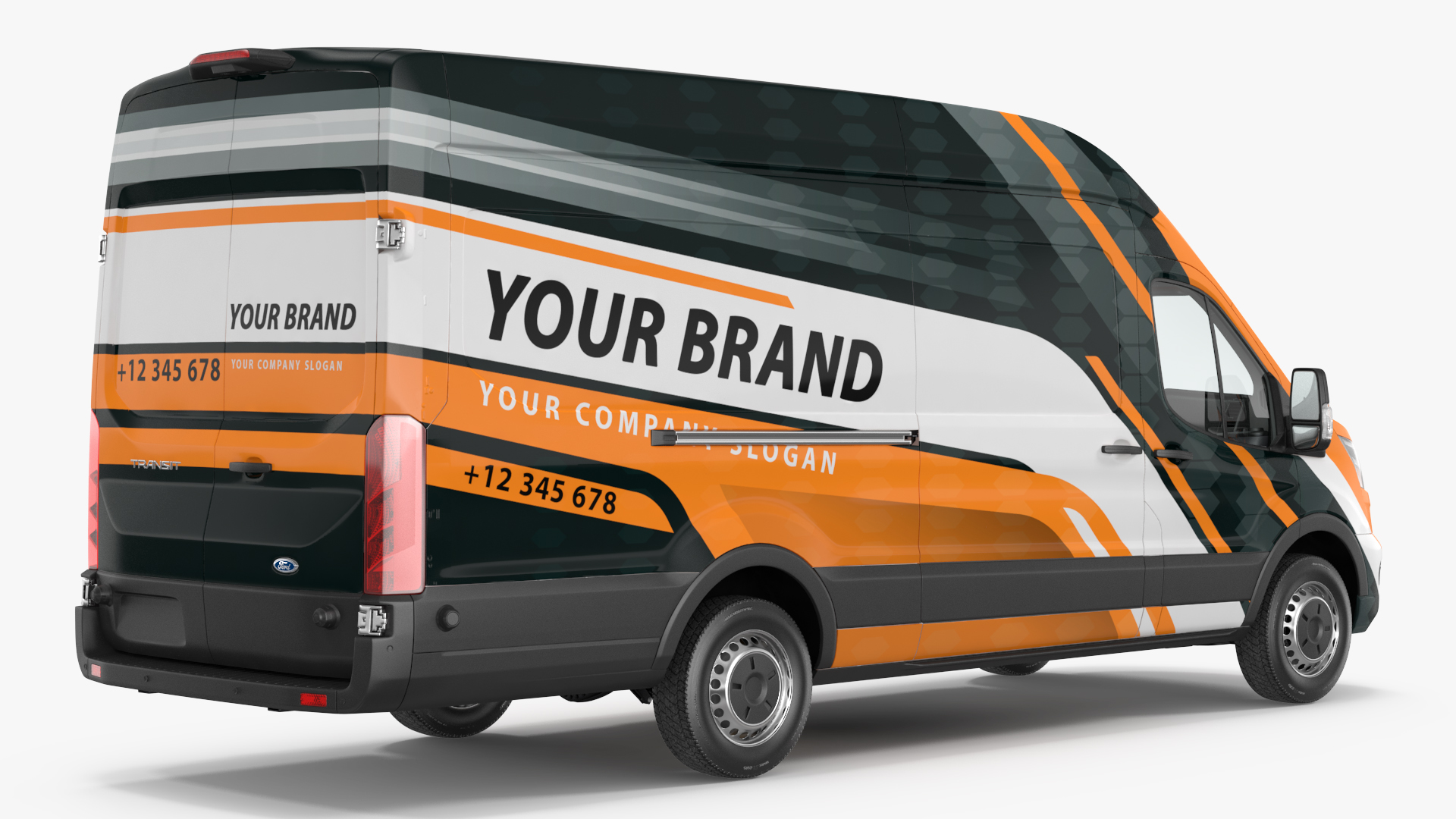 3D Ford Transit Cargo 2020 Your Brand Rigged