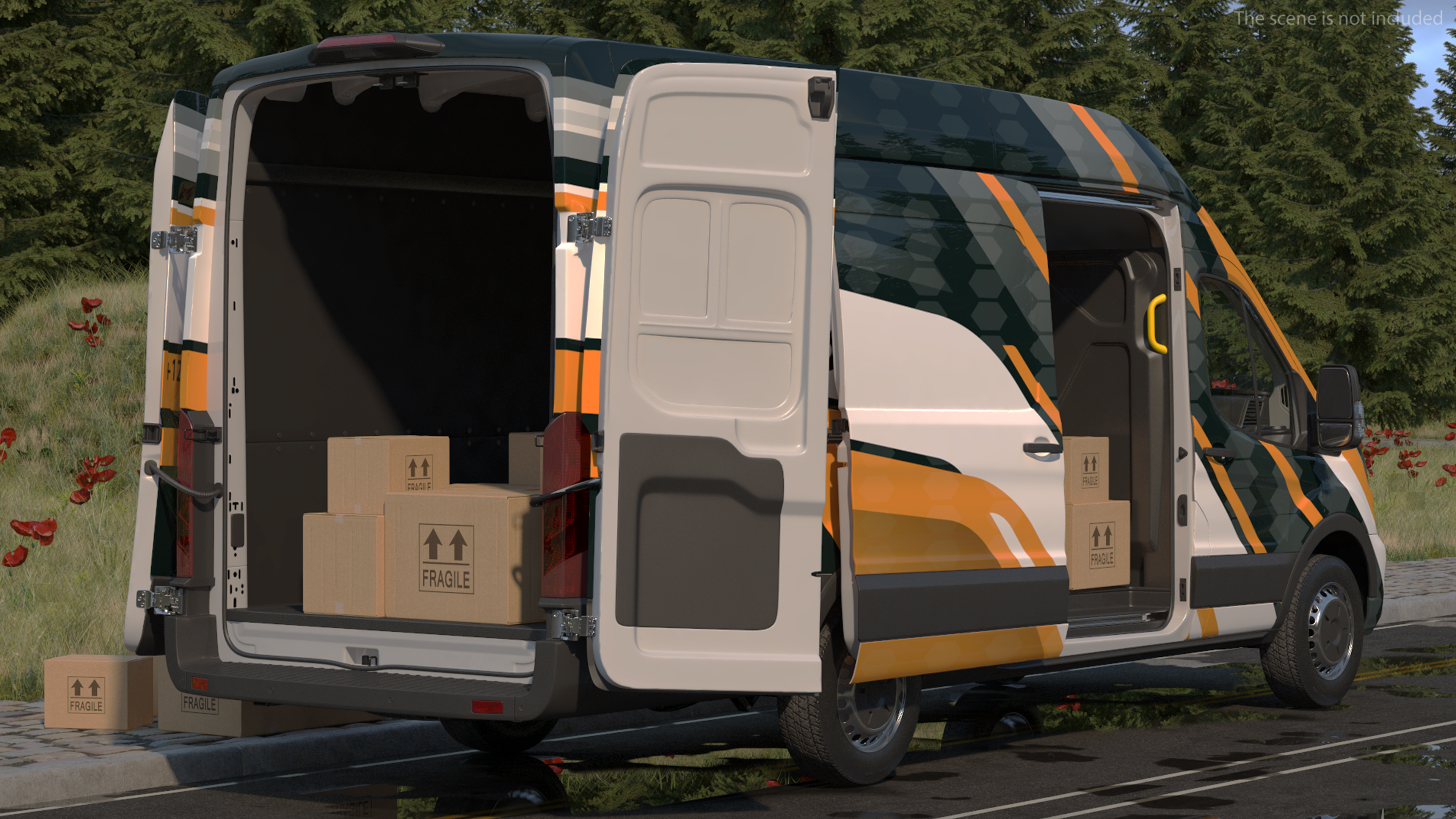 3D Ford Transit Cargo 2020 Your Brand Rigged