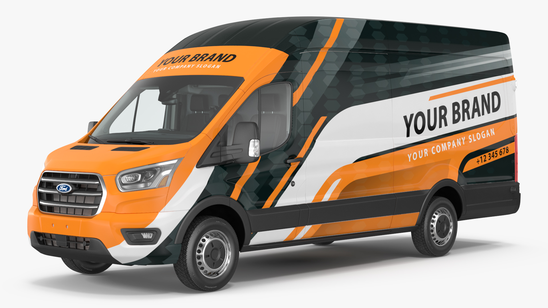 3D Ford Transit Cargo 2020 Your Brand Rigged