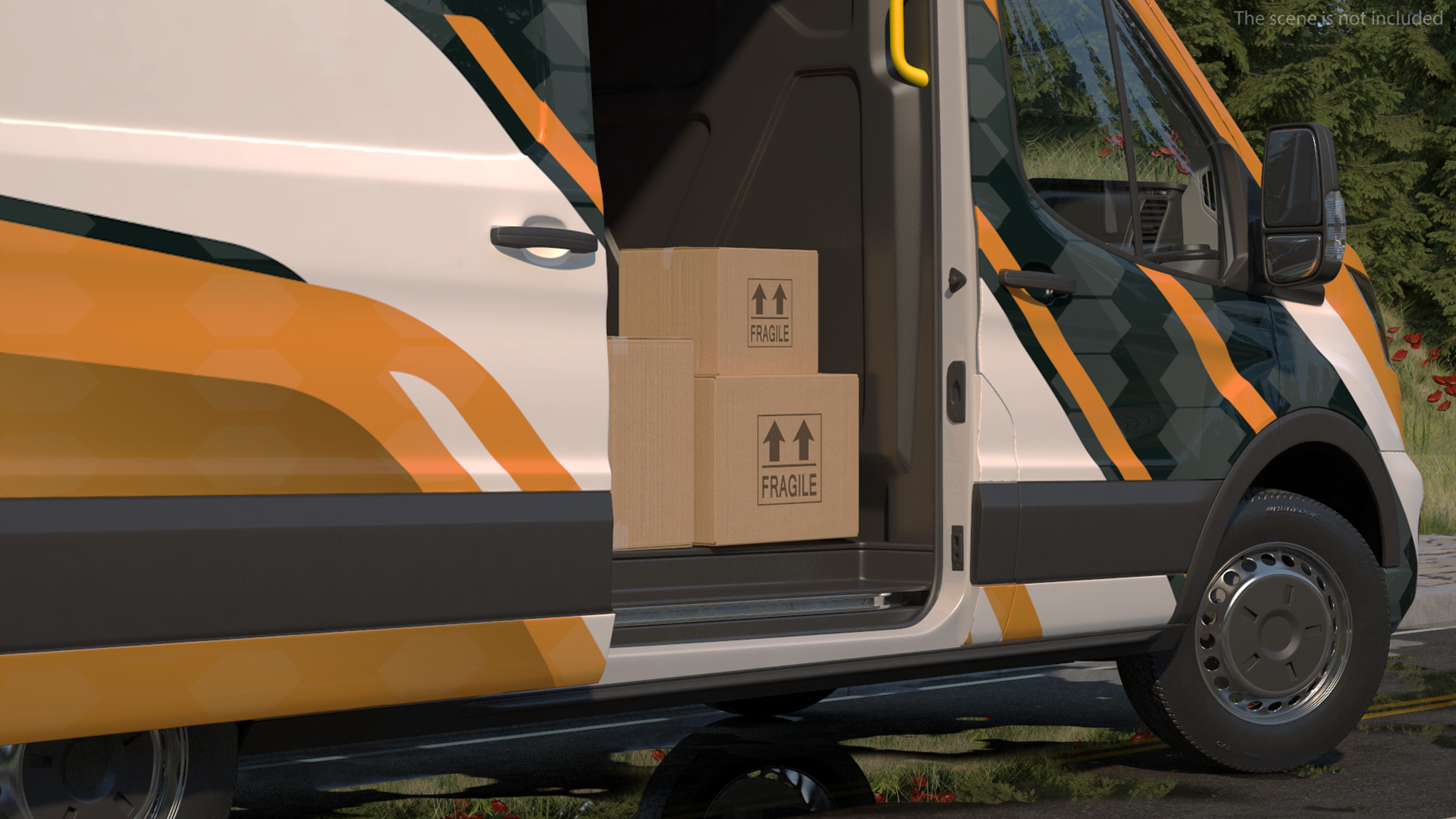 3D Ford Transit Cargo 2020 Your Brand Rigged