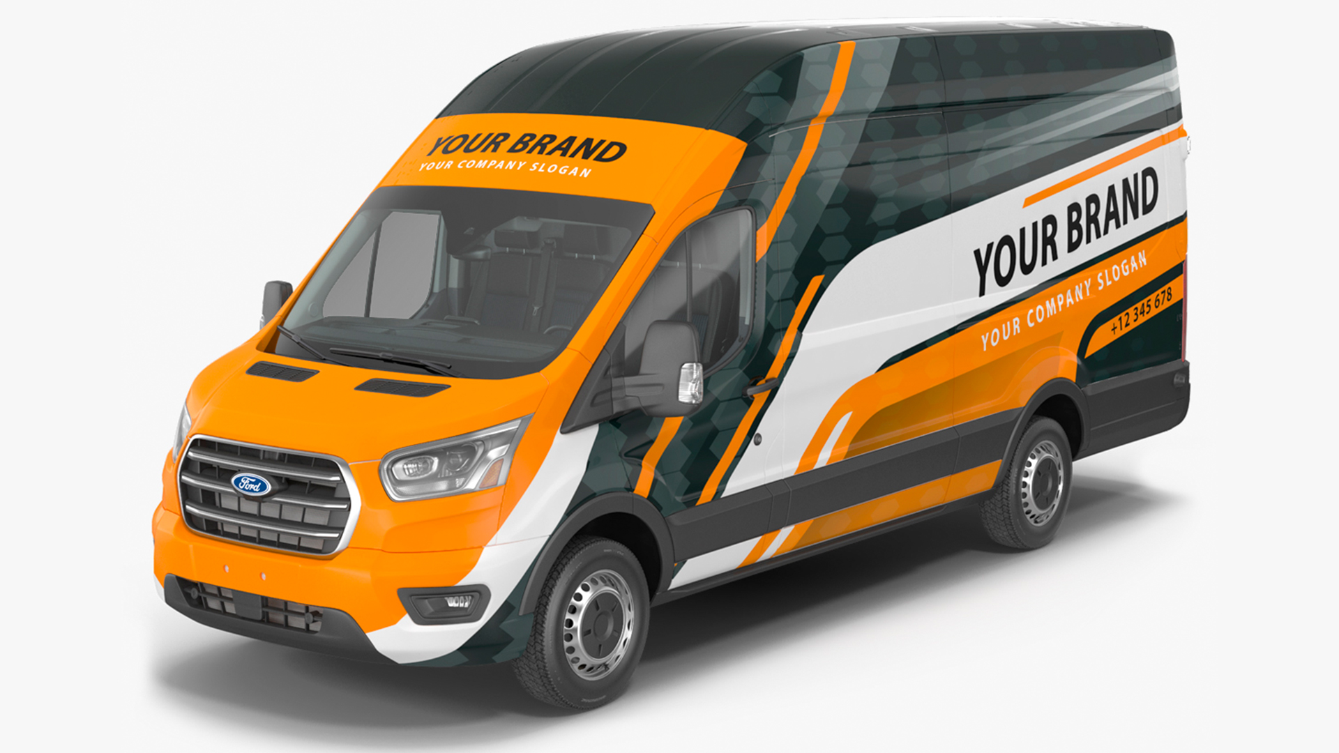 3D Ford Transit Cargo 2020 Your Brand Rigged