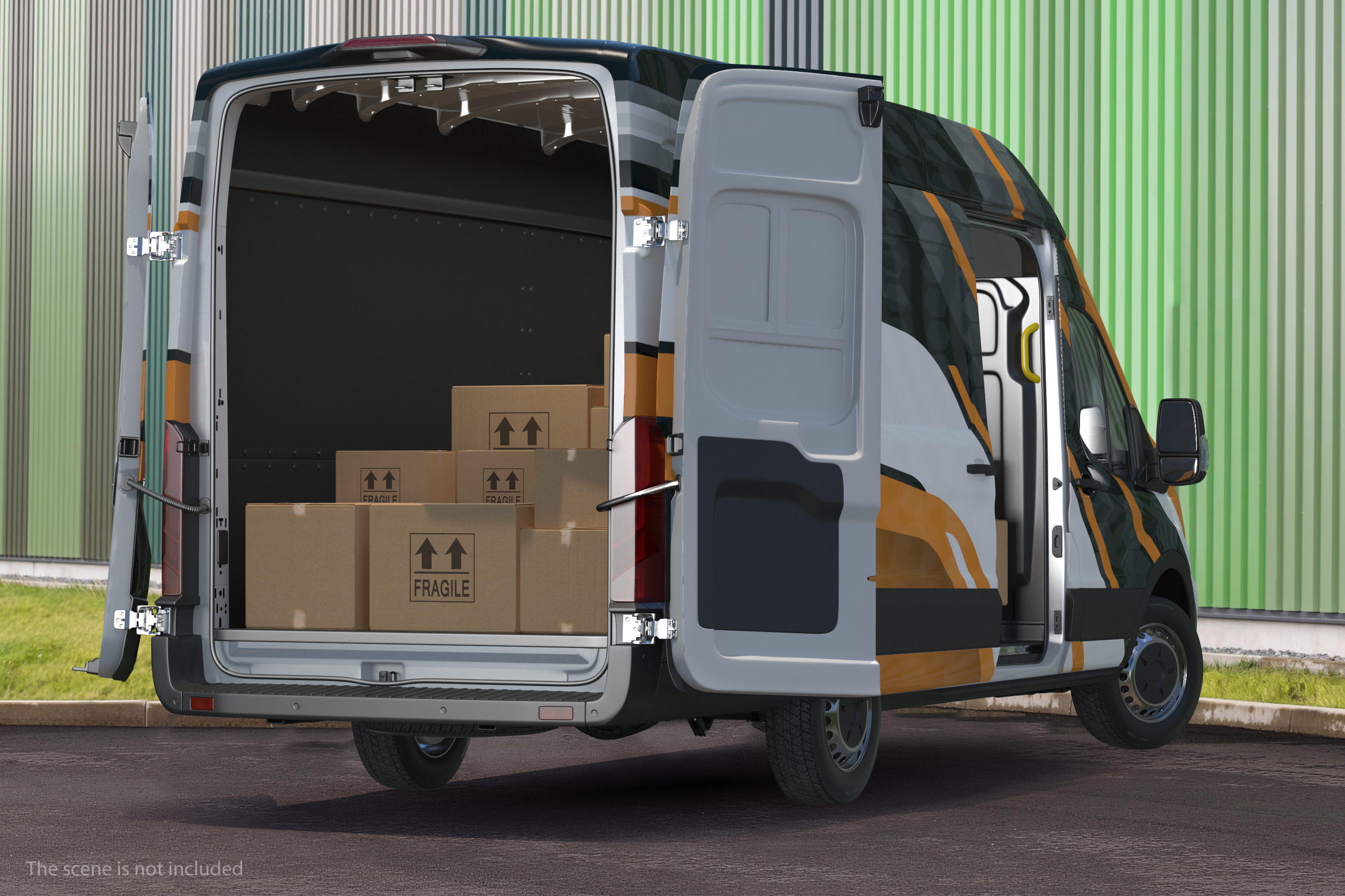 3D Ford Transit Cargo 2020 Your Brand Rigged