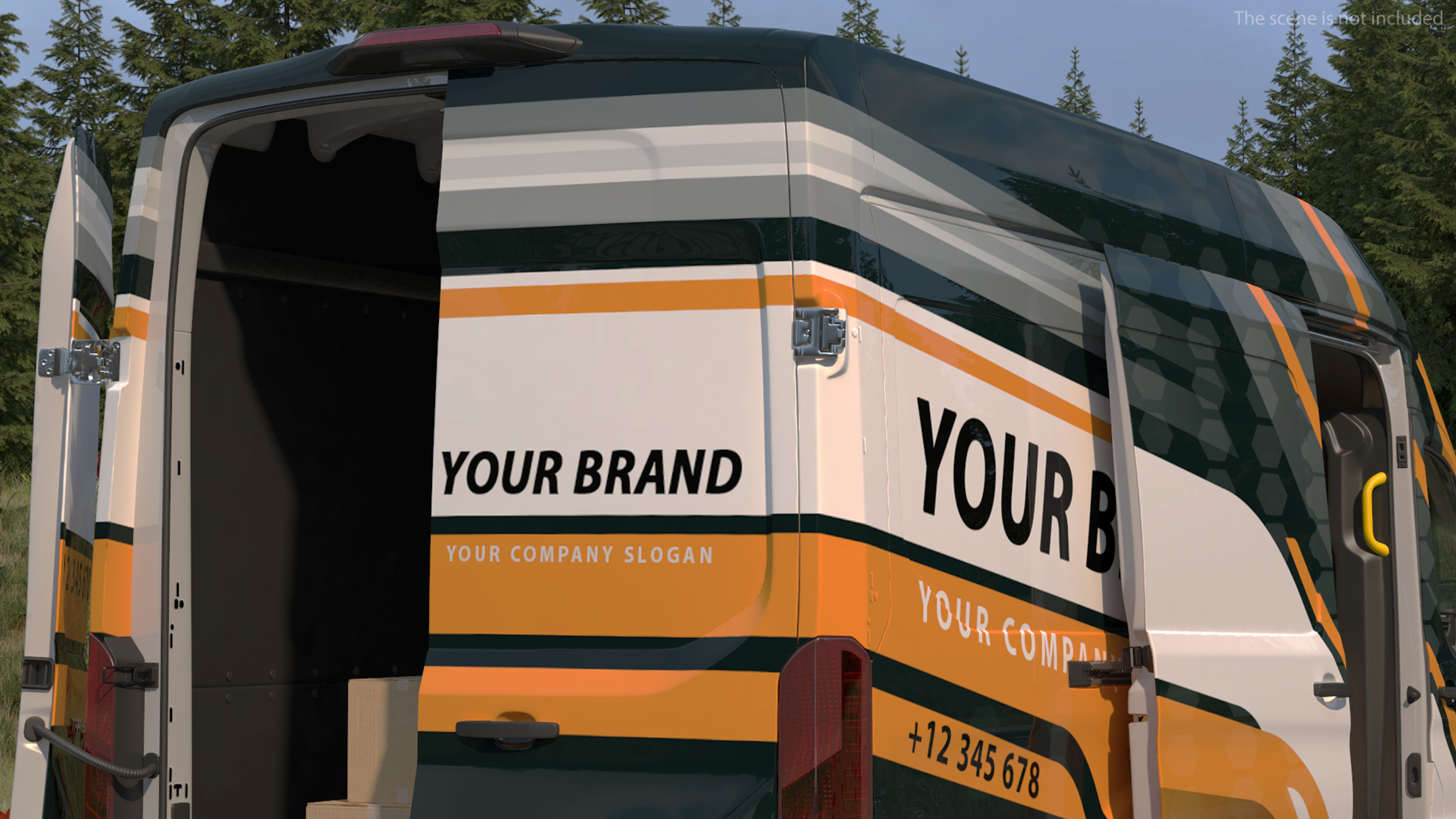 3D Ford Transit Cargo 2020 Your Brand Rigged