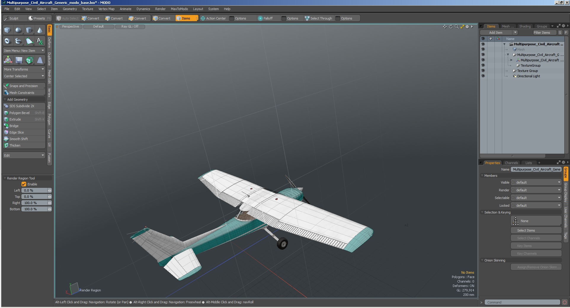 3D model Multipurpose Civil Aircraft Generic