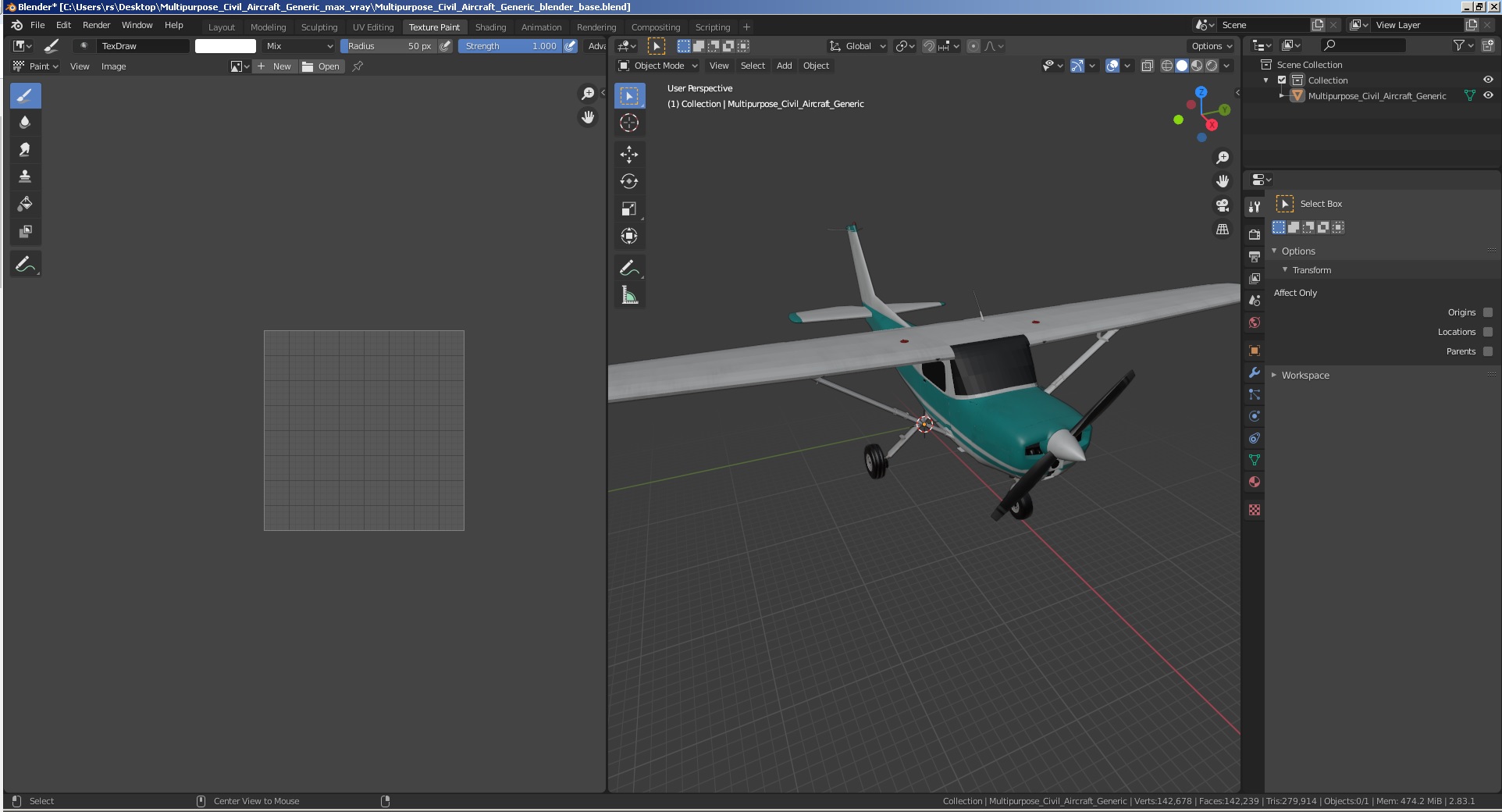3D model Multipurpose Civil Aircraft Generic