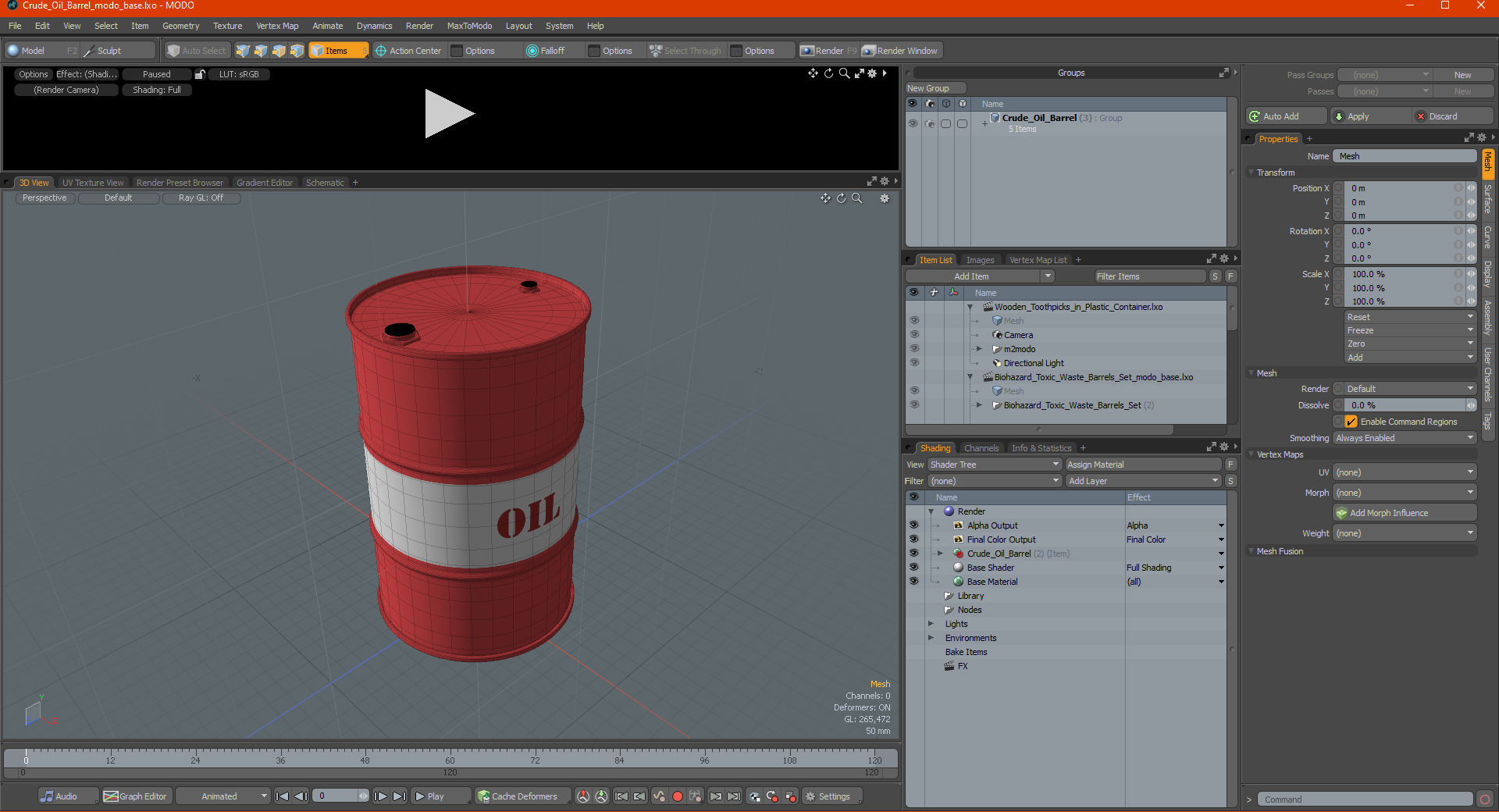 3D Crude Oil Barrel
