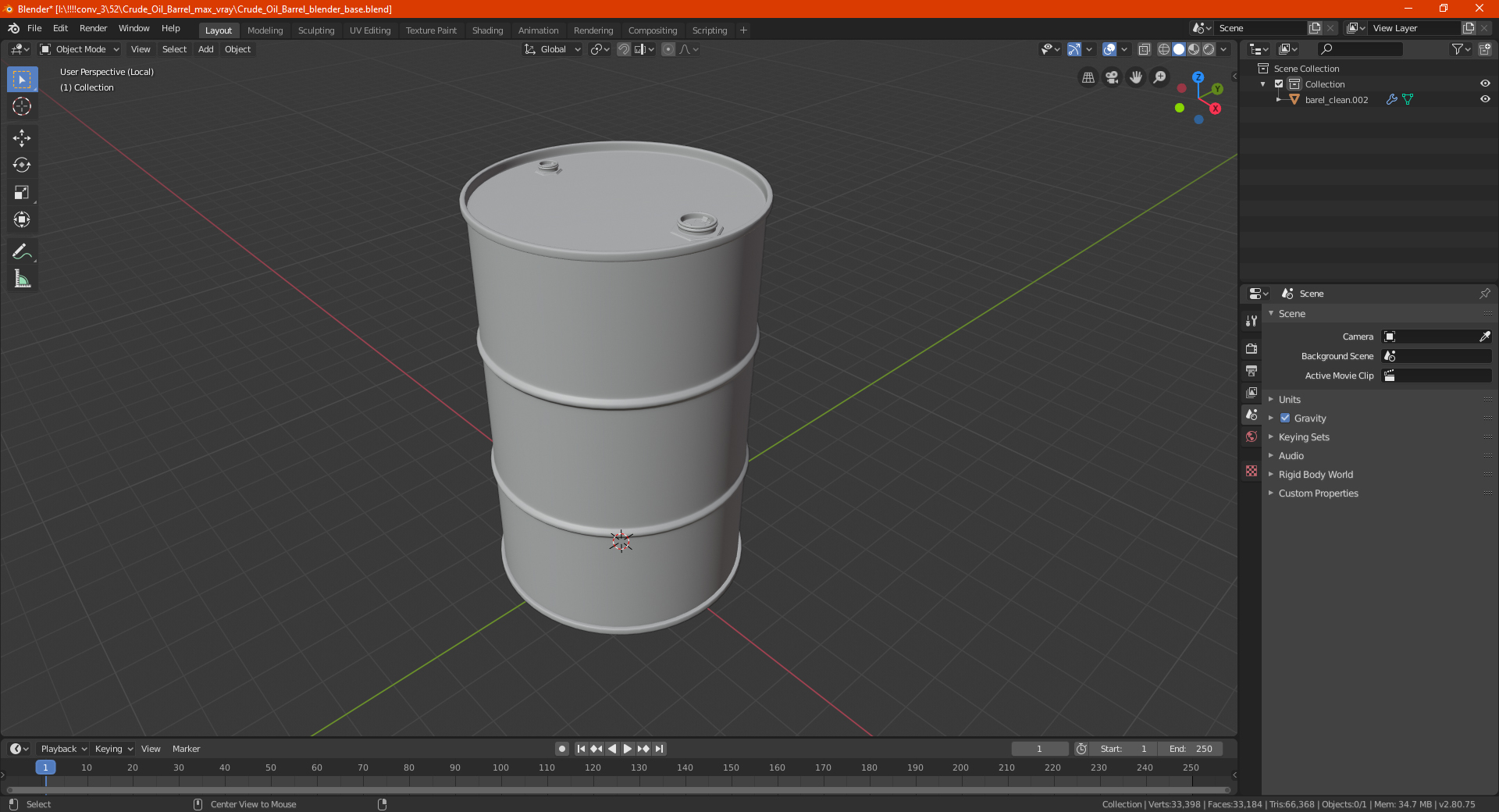 3D Crude Oil Barrel