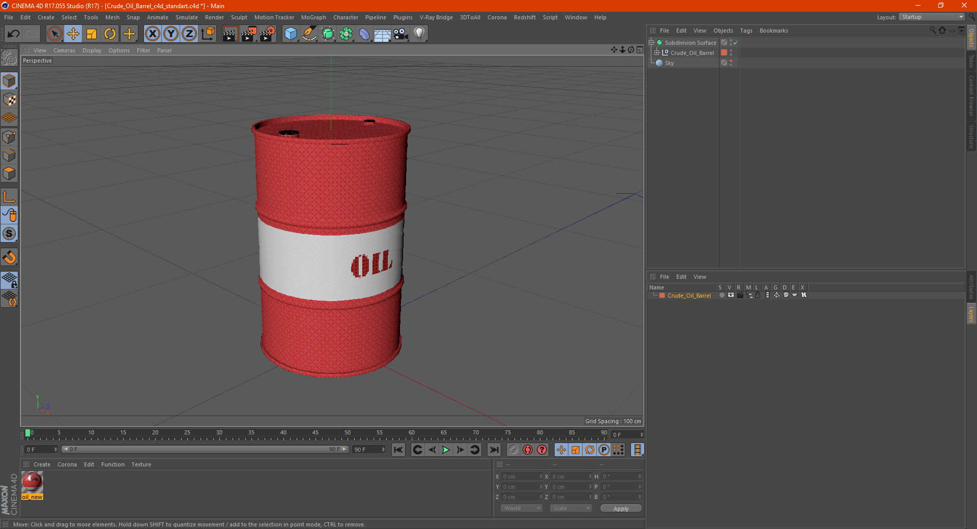 3D Crude Oil Barrel