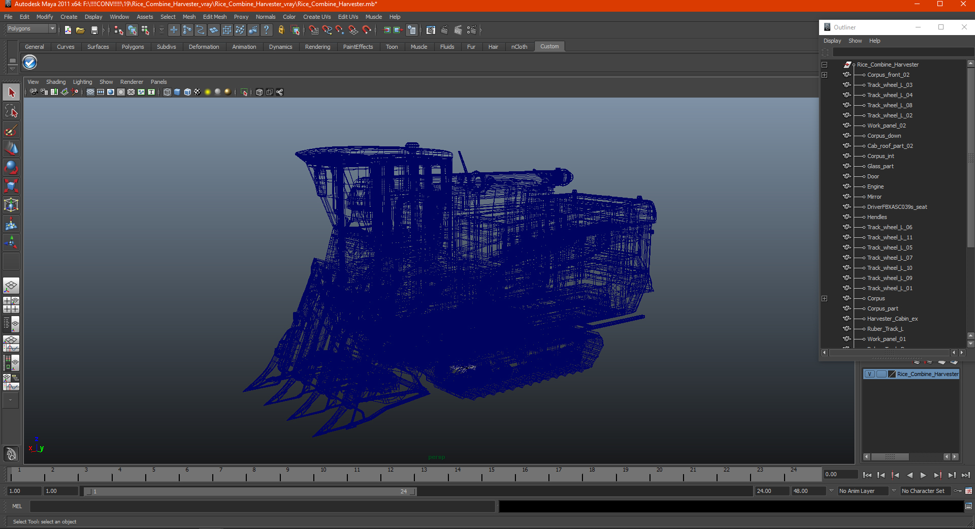 Rice Combine Harvester 3D