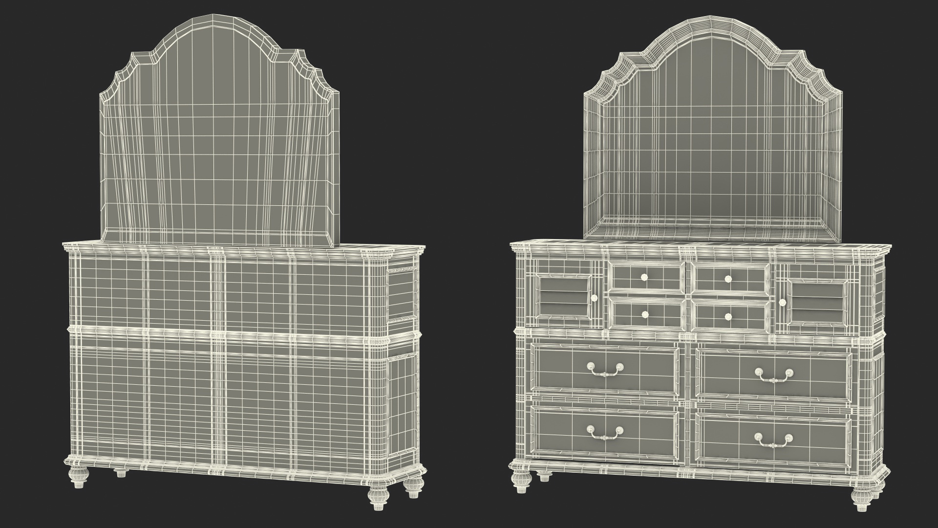 3D Charleston Dresser Wood model