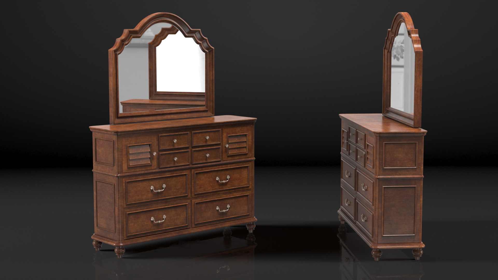 3D Charleston Dresser Wood model