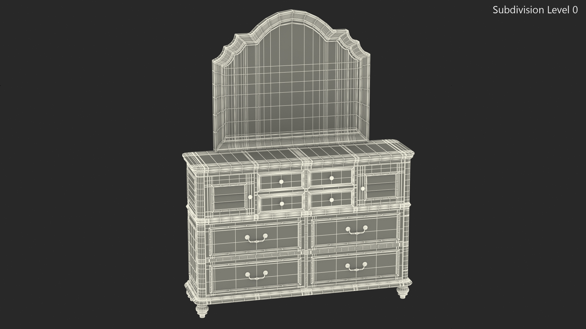 3D Charleston Dresser Wood model