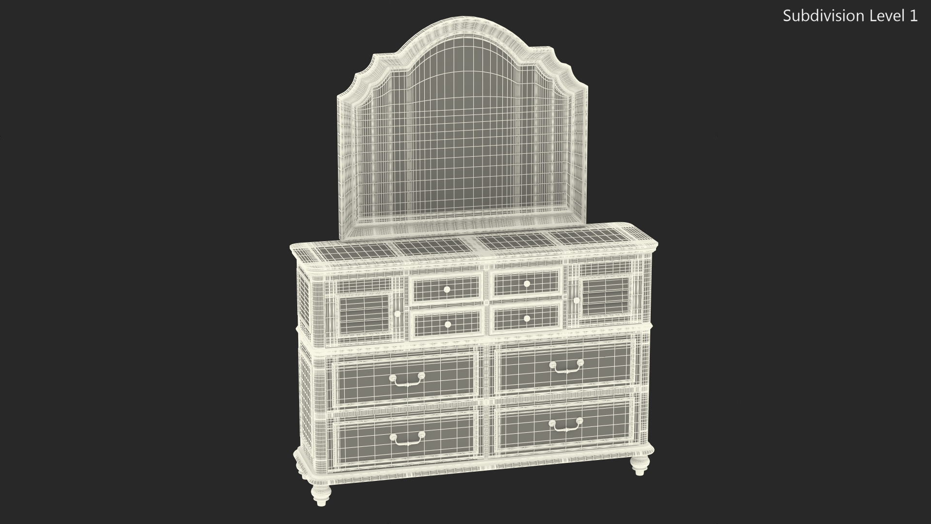 3D Charleston Dresser Wood model