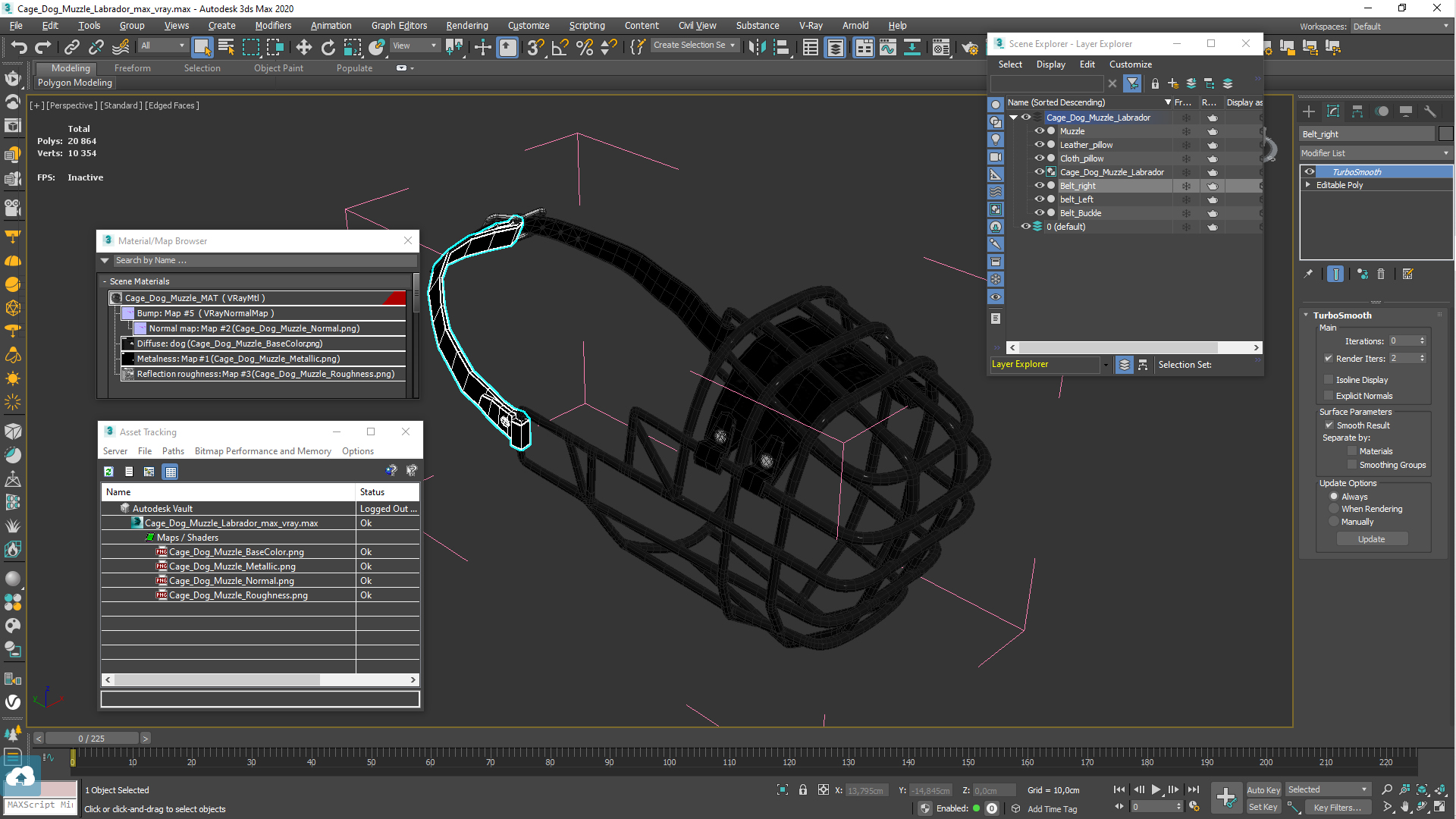 Cage Dog Muzzle Labrador 3D model