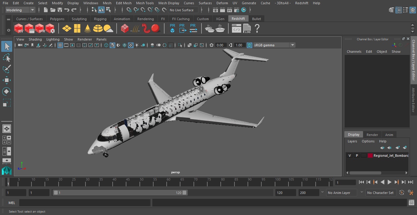 3D model Regional Jet Bombardier CRJ550