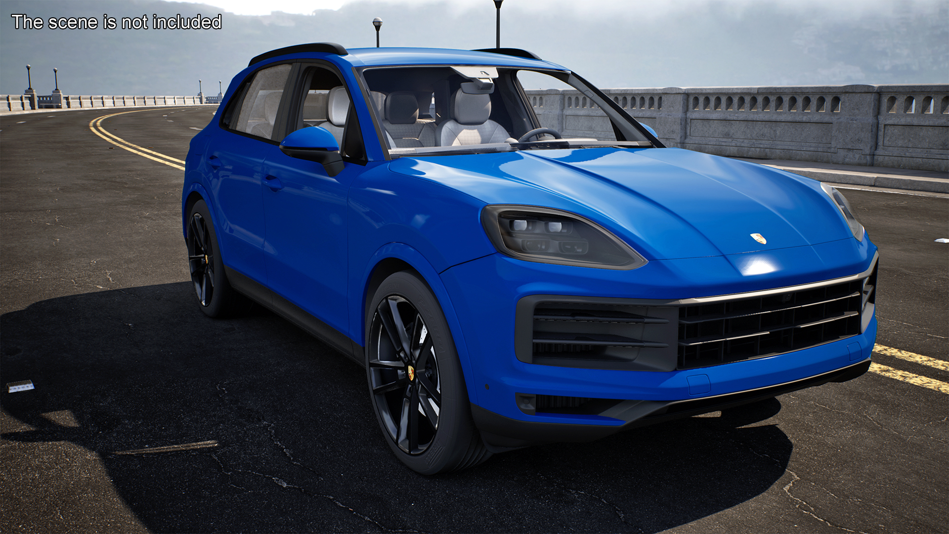 3D 2024 Porsche Cayenne Simple Interior Blue