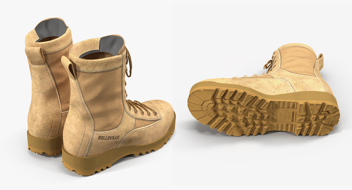3D model Army ACU Pants with Boots