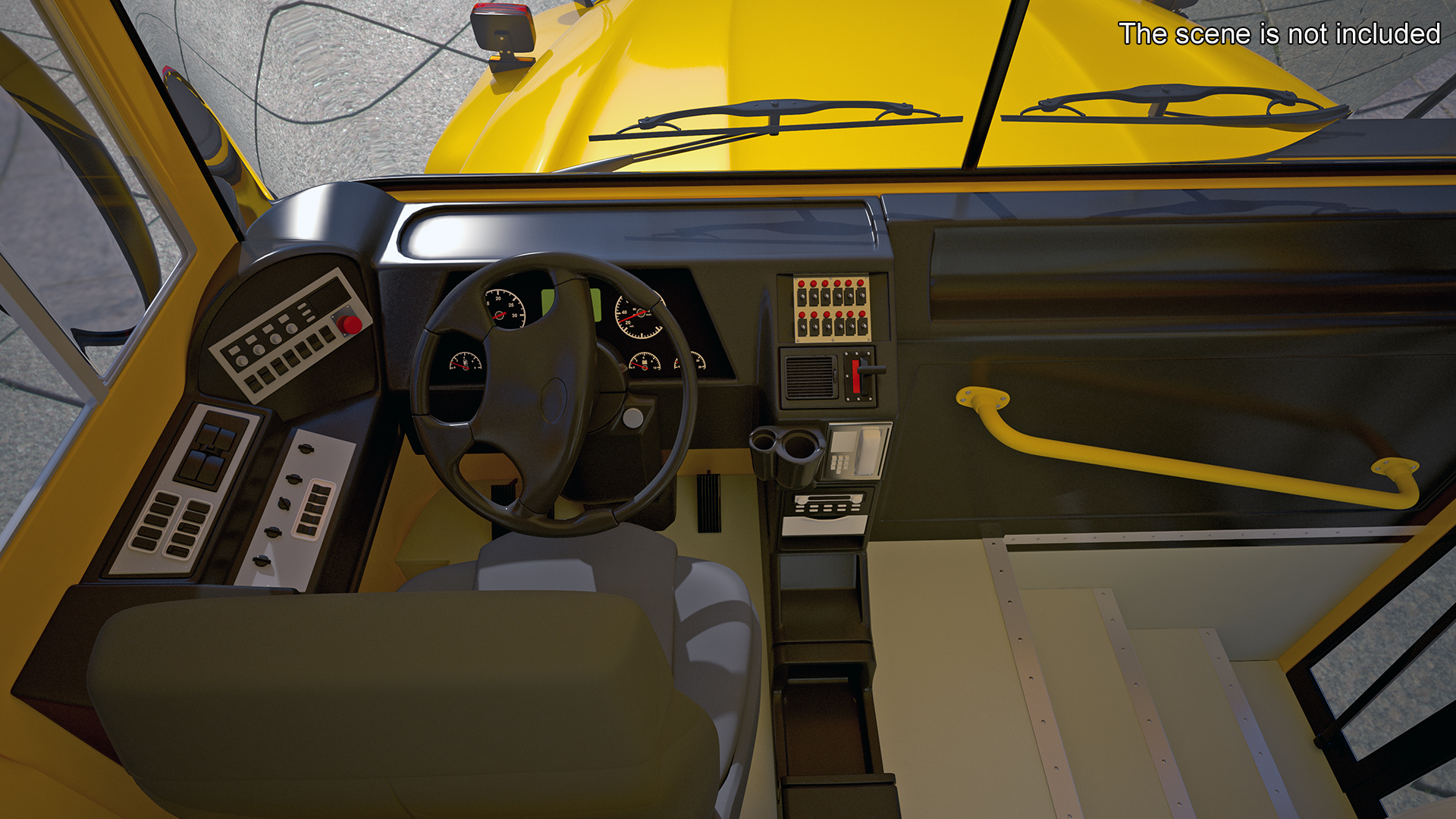 3D model American School Bus Rigged for Cinema 4D