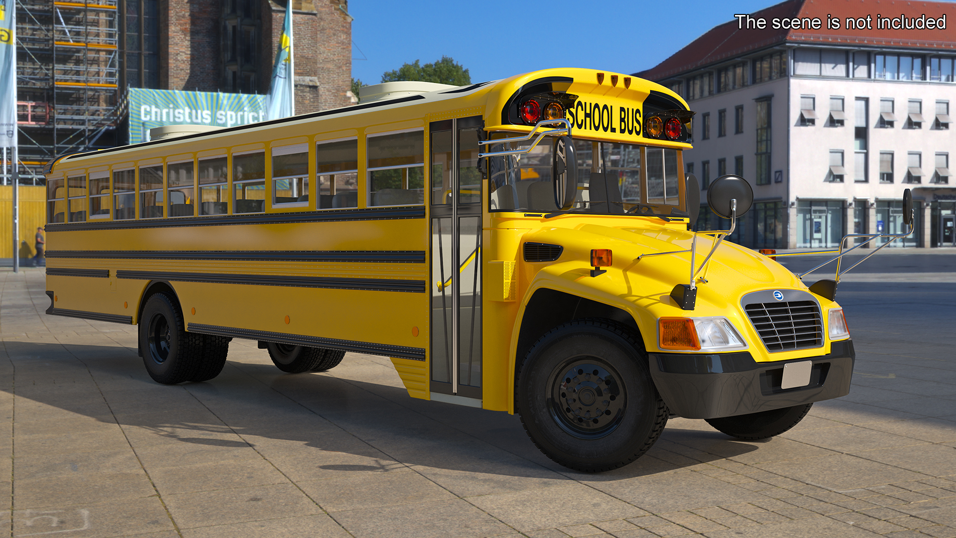 3D model American School Bus Rigged for Cinema 4D