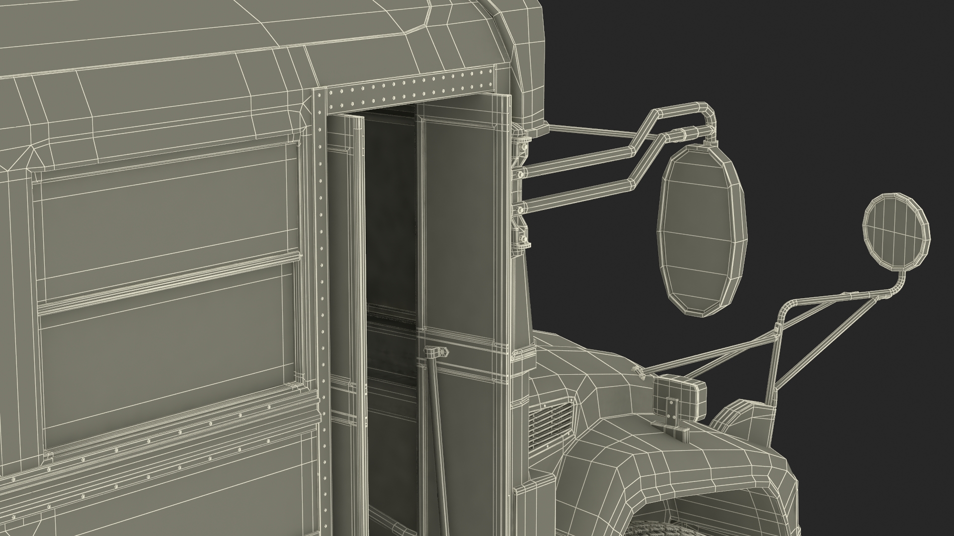 3D model American School Bus Rigged for Cinema 4D