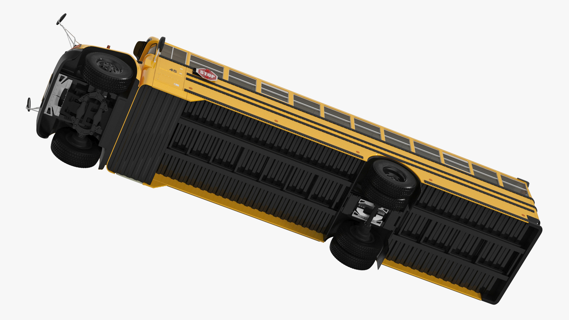 3D model American School Bus Rigged for Cinema 4D