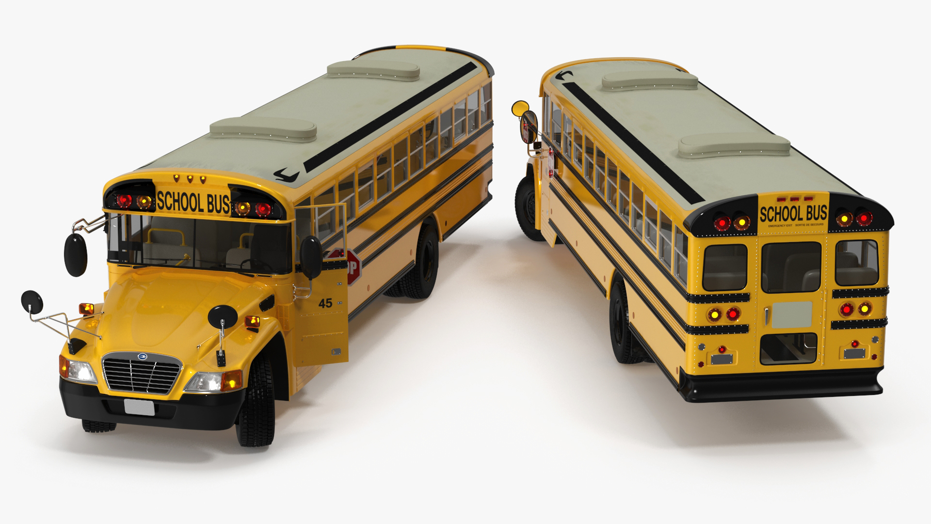 3D model American School Bus Rigged for Cinema 4D