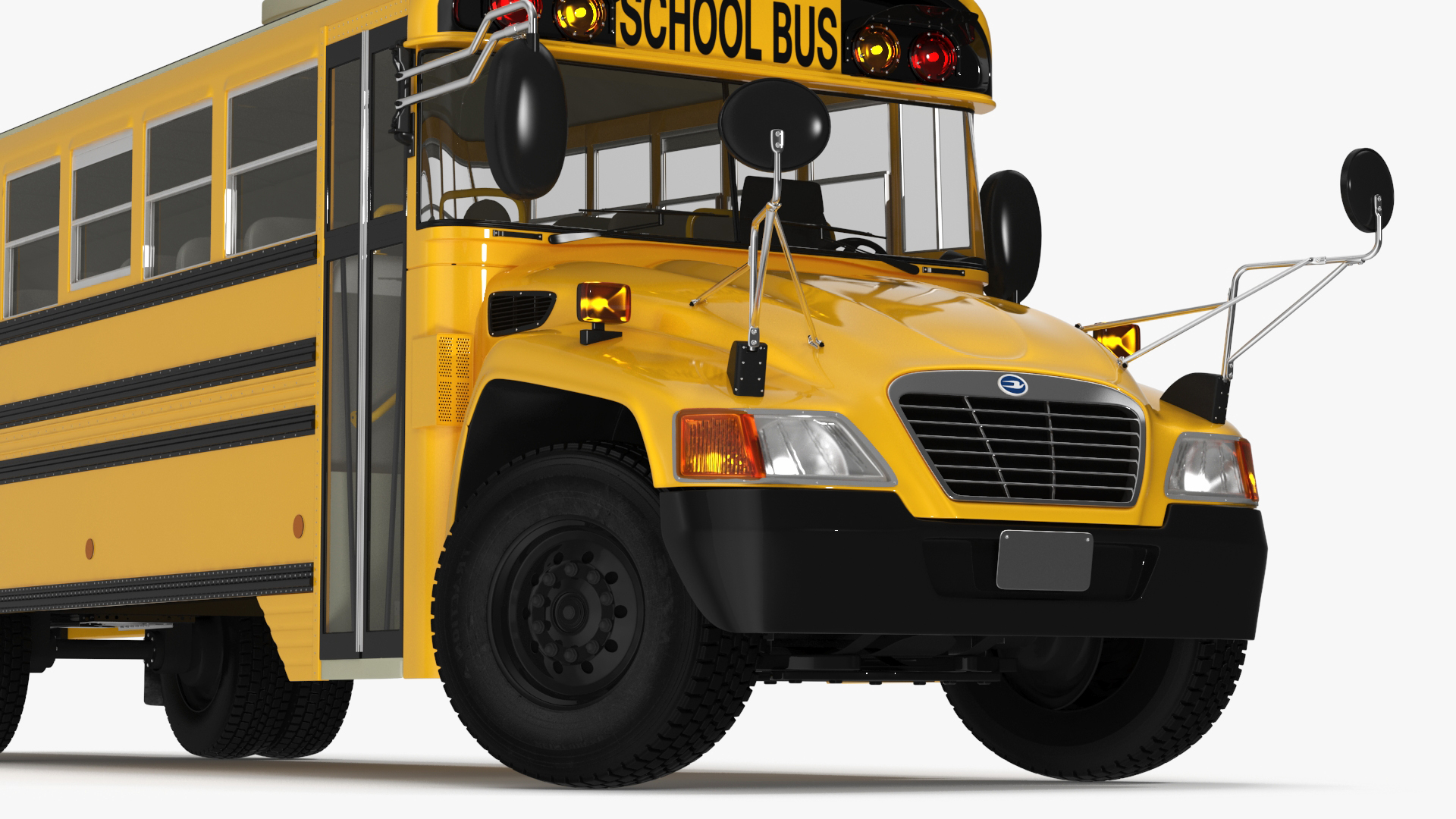 3D model American School Bus Rigged for Cinema 4D