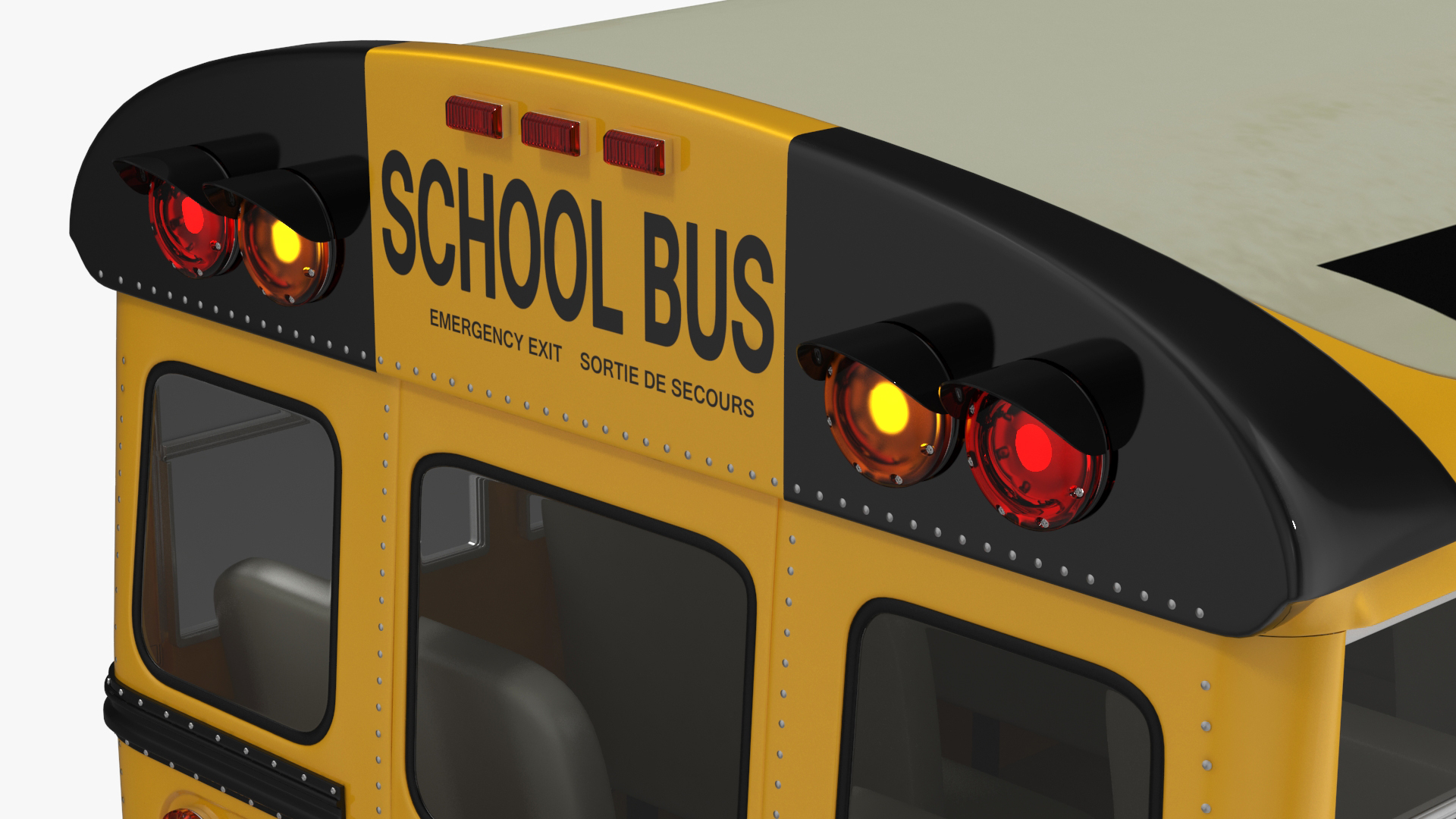 3D model American School Bus Rigged for Cinema 4D