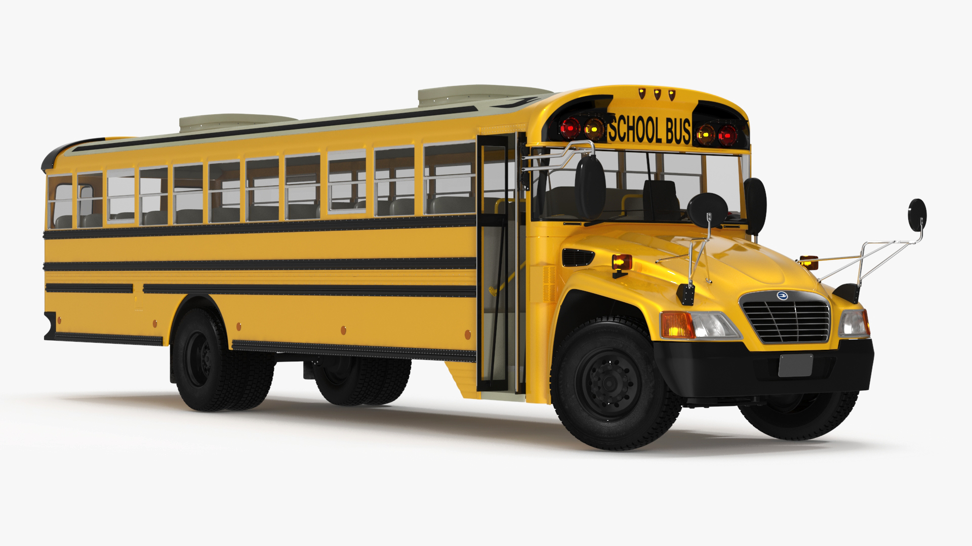 3D model American School Bus Rigged for Cinema 4D