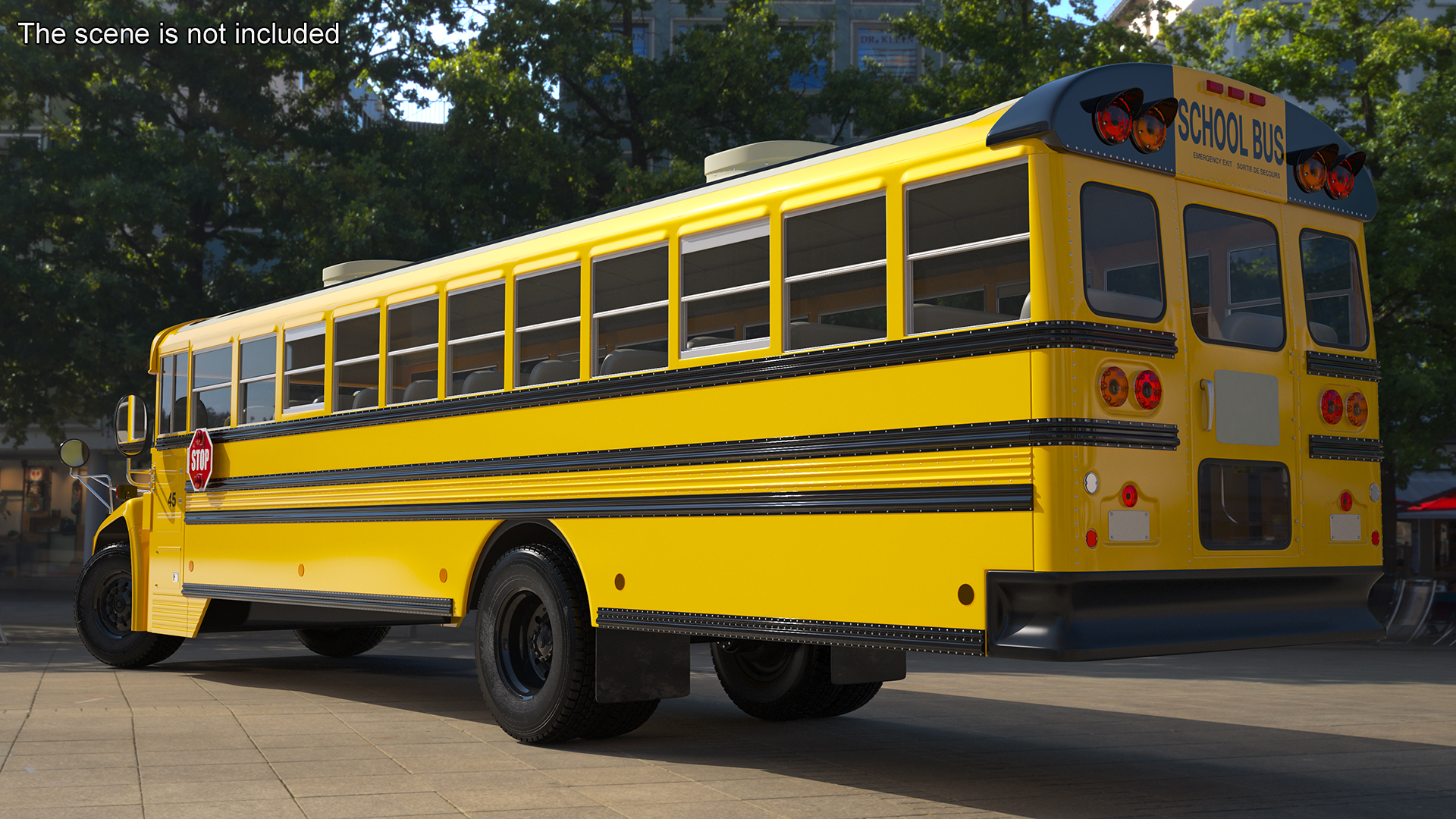 3D model American School Bus Rigged for Cinema 4D