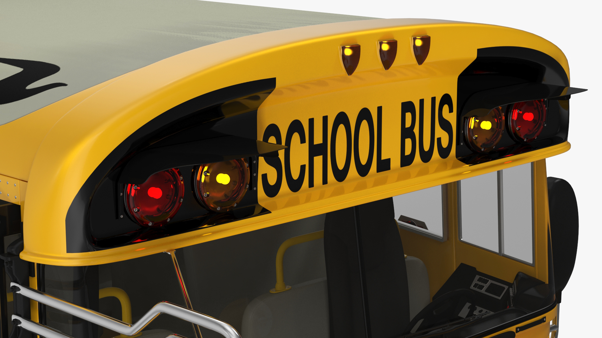 3D model American School Bus Rigged for Cinema 4D