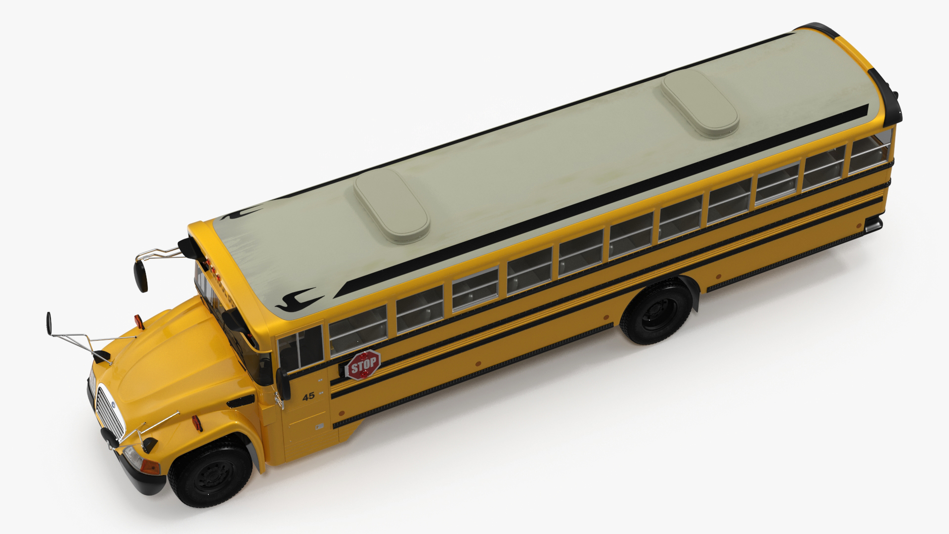 3D model American School Bus Rigged for Cinema 4D