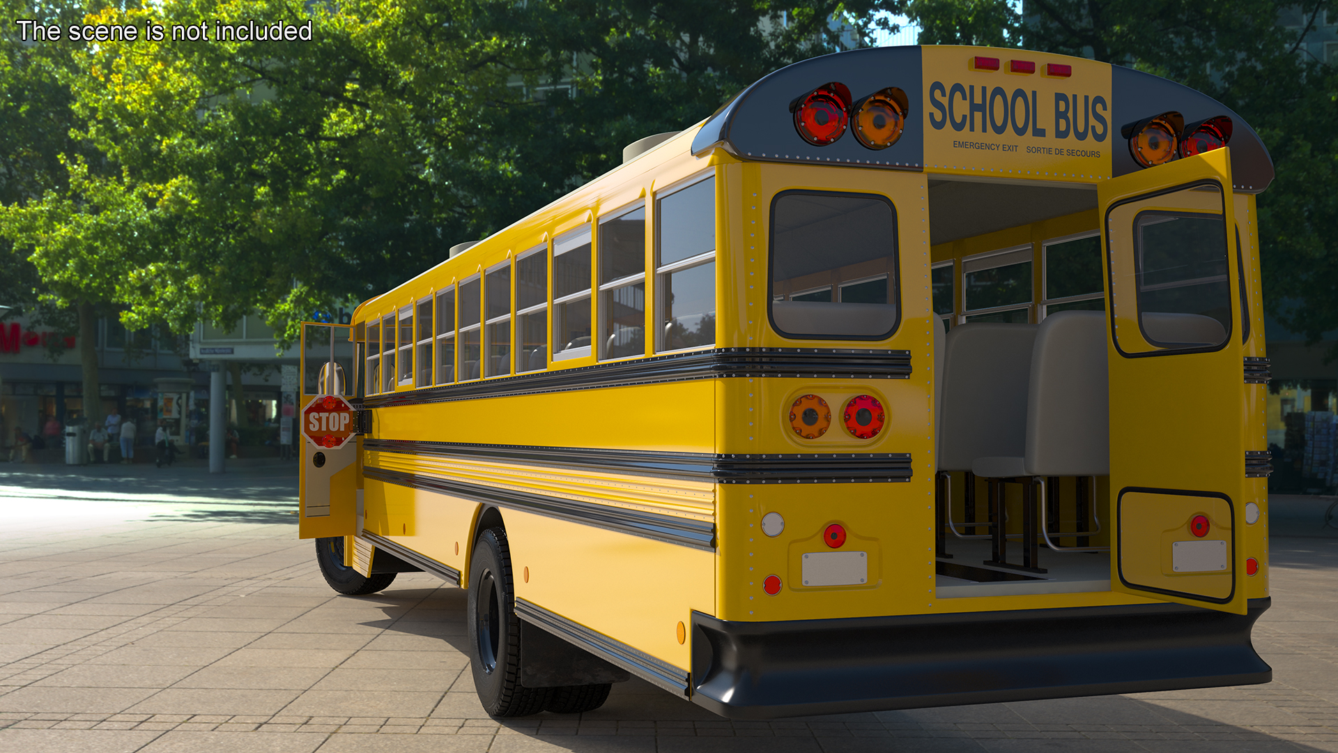 3D model American School Bus Rigged for Cinema 4D