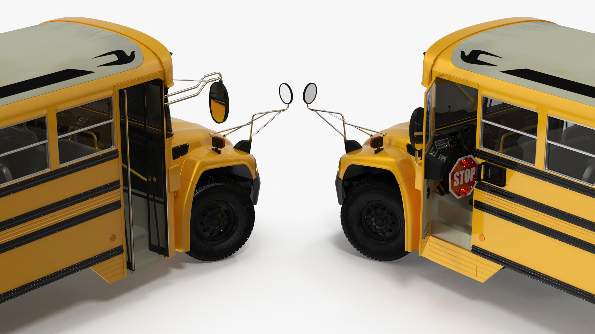 3D model American School Bus Rigged for Cinema 4D
