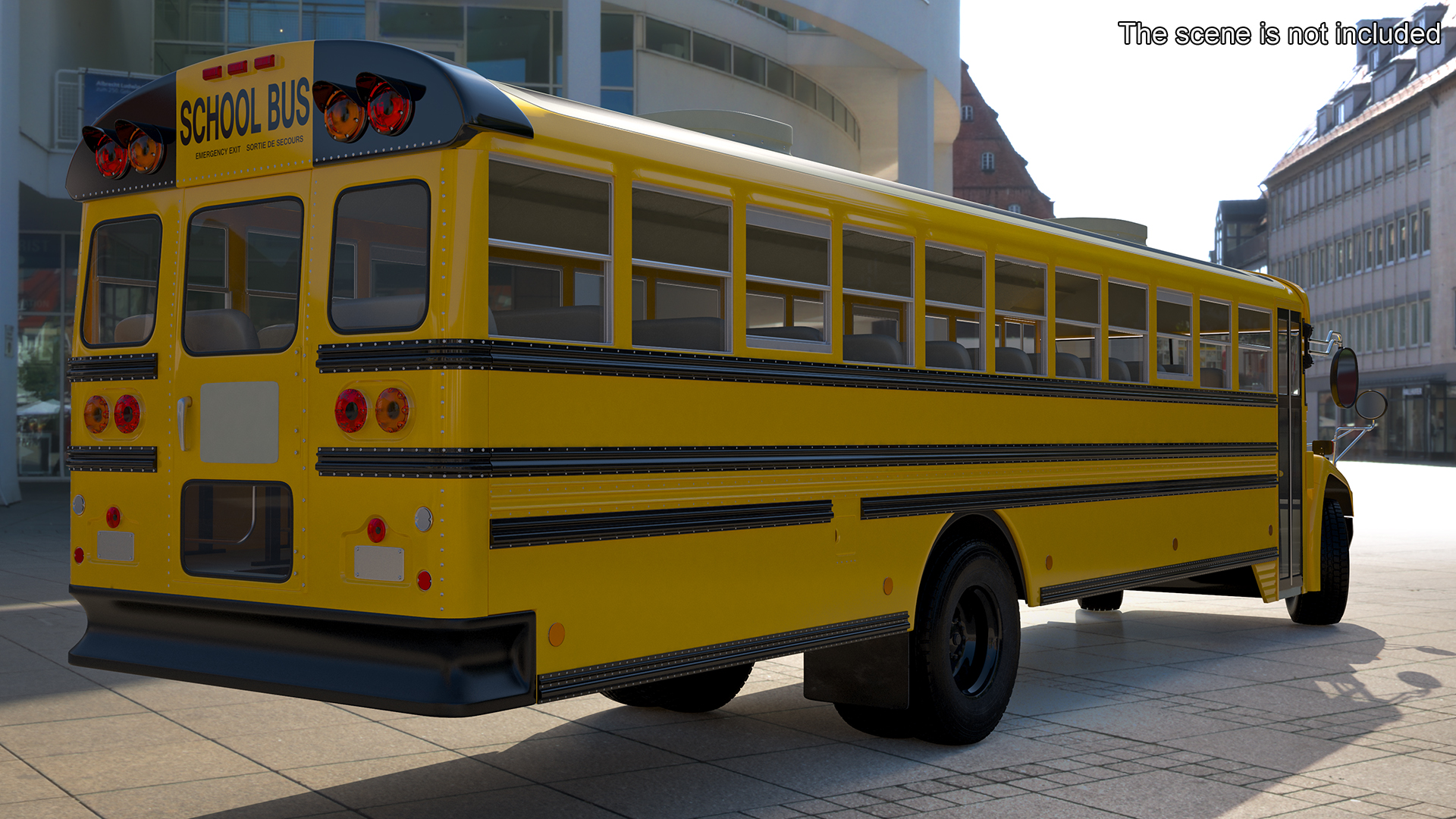 3D model American School Bus Rigged for Cinema 4D