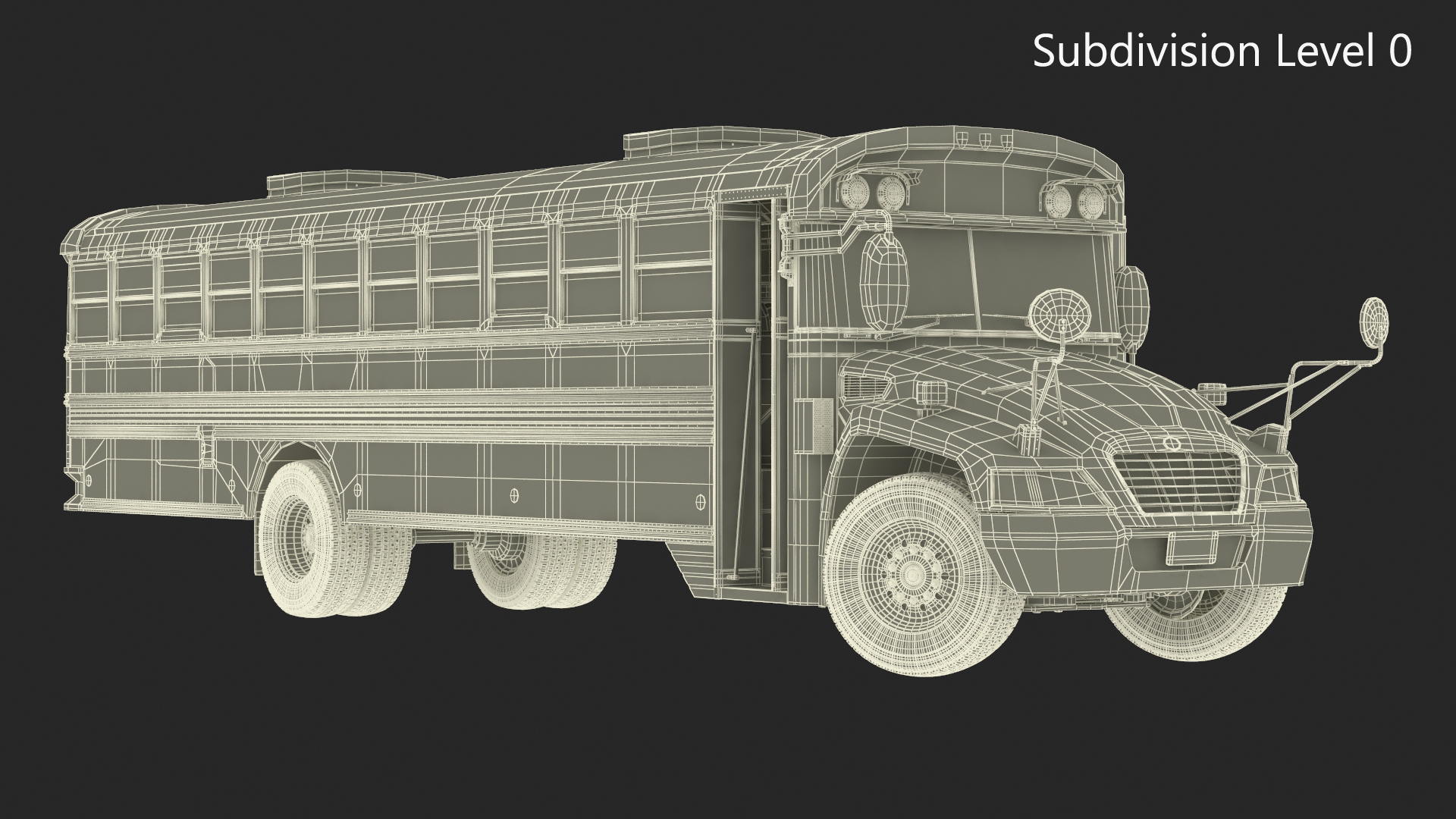 3D model American School Bus Rigged for Cinema 4D