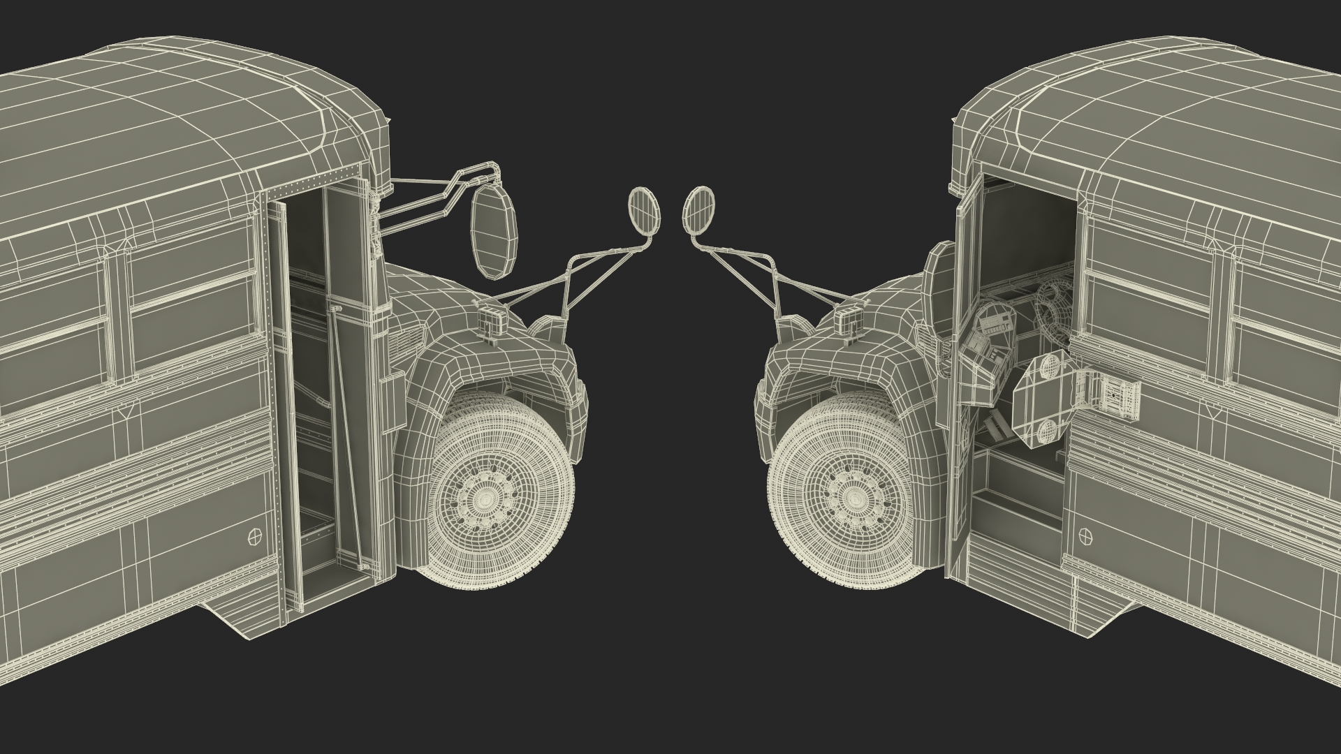 3D model American School Bus Rigged for Cinema 4D