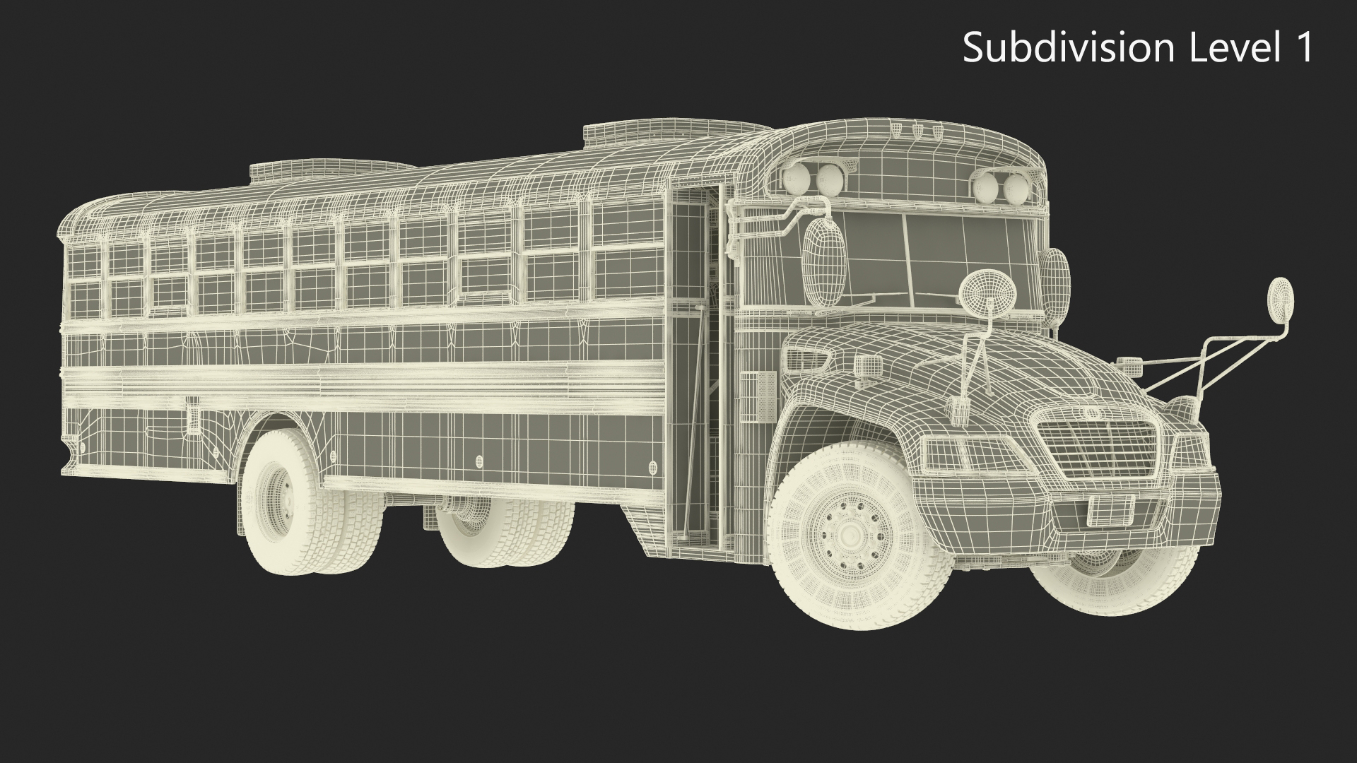 3D model American School Bus Rigged for Cinema 4D