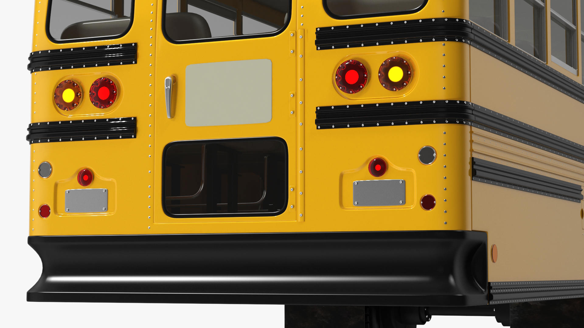 3D model American School Bus Rigged for Cinema 4D