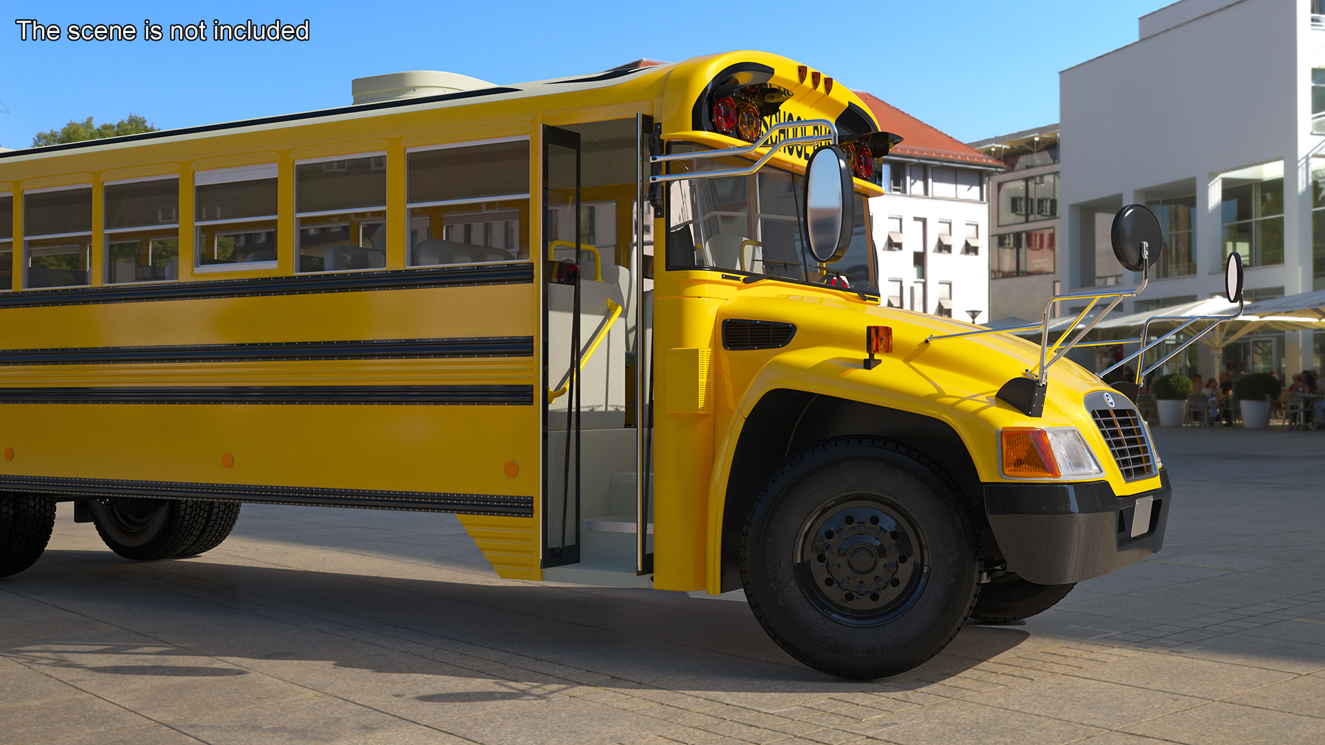 3D model American School Bus Rigged for Cinema 4D