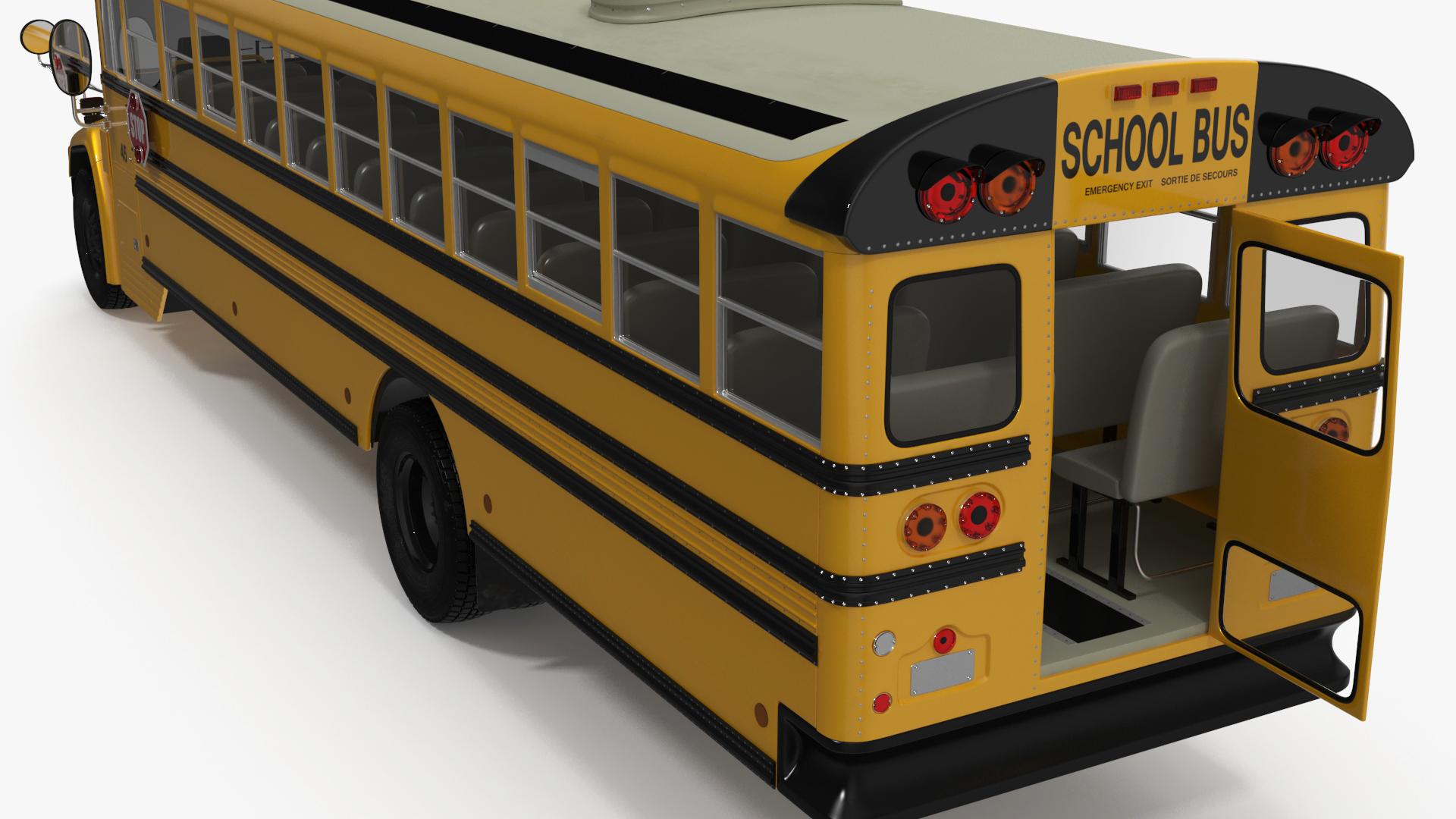 3D model American School Bus Rigged for Cinema 4D