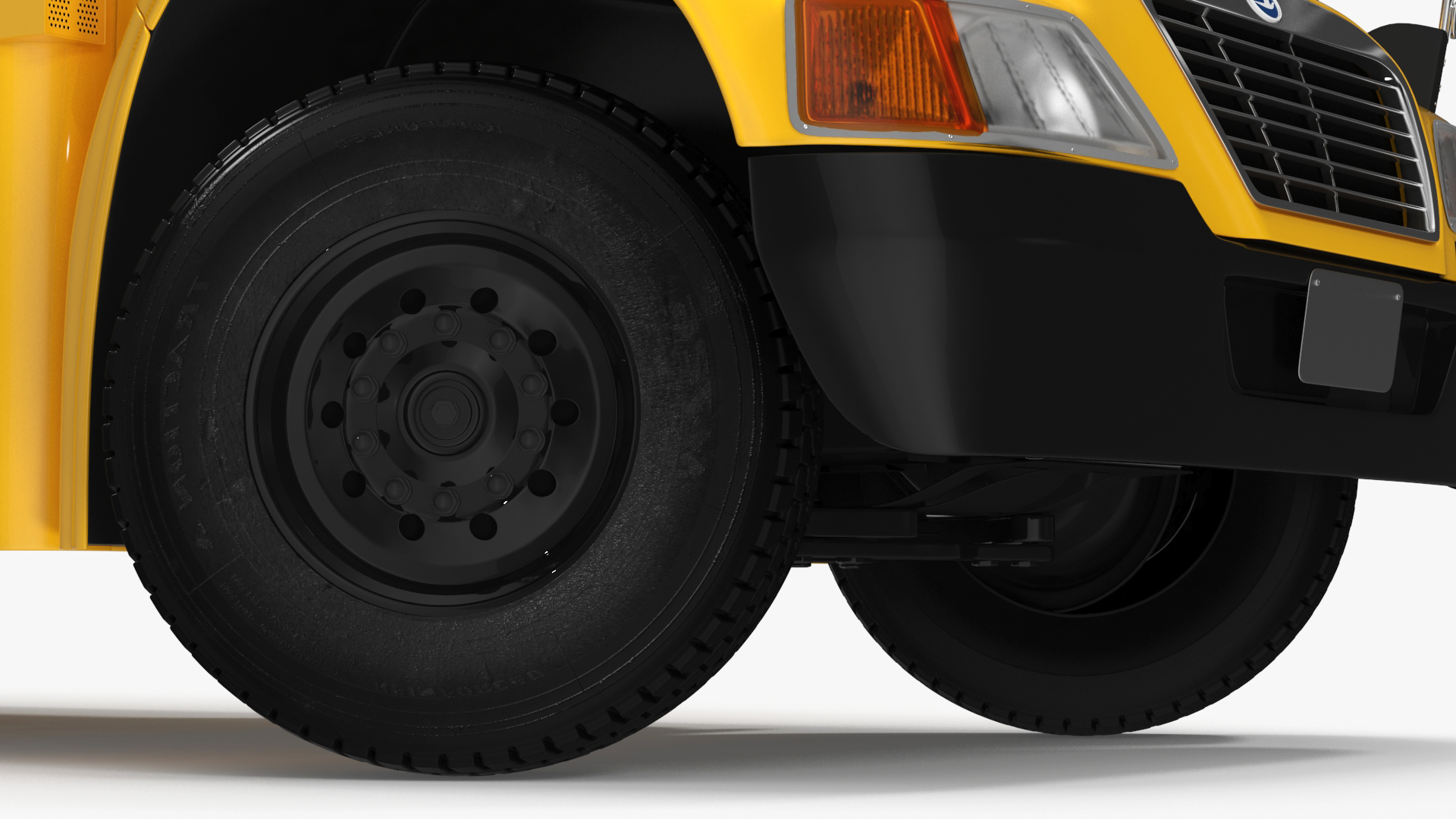 3D model American School Bus Rigged for Cinema 4D
