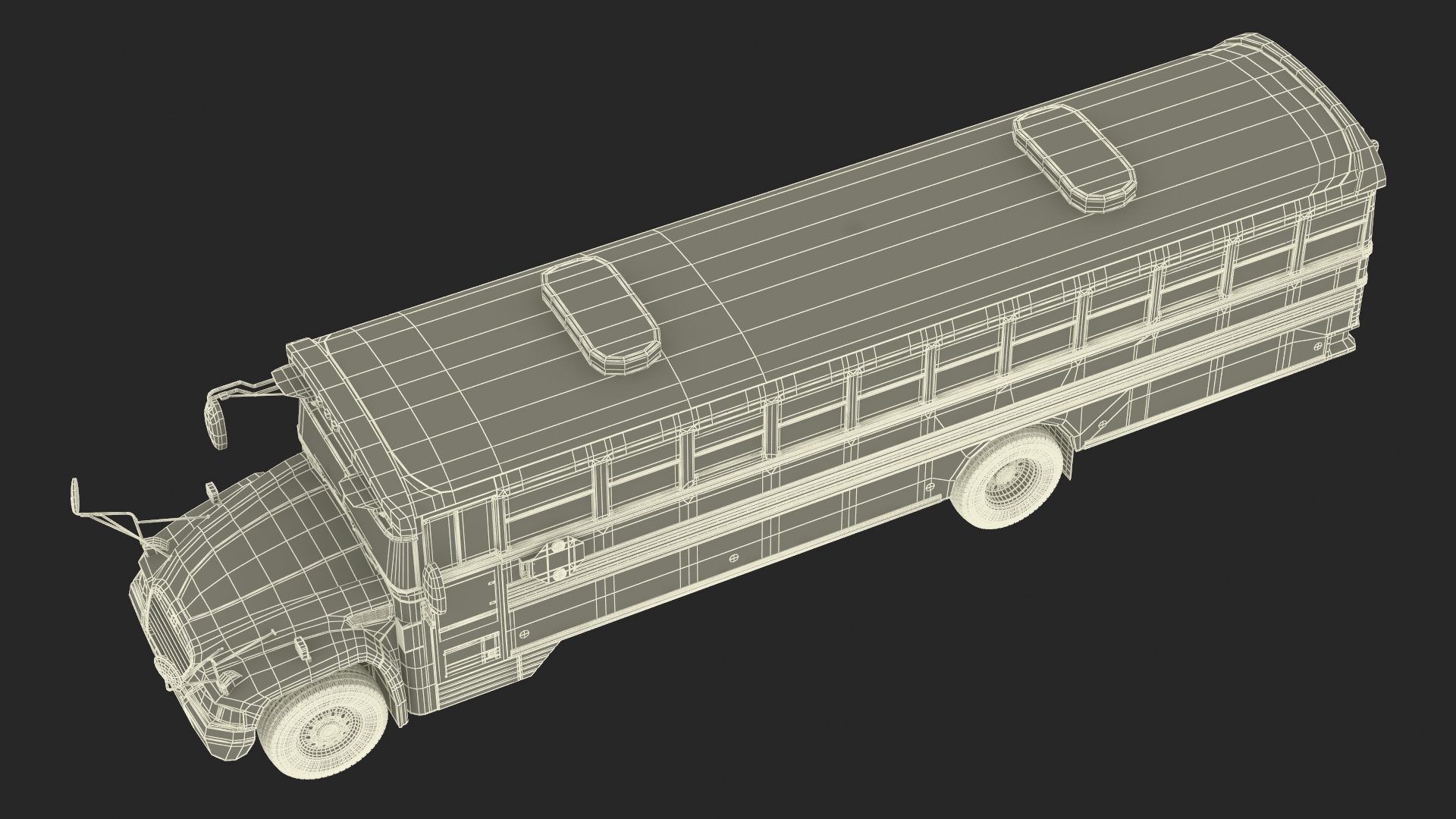 3D model American School Bus Rigged for Cinema 4D