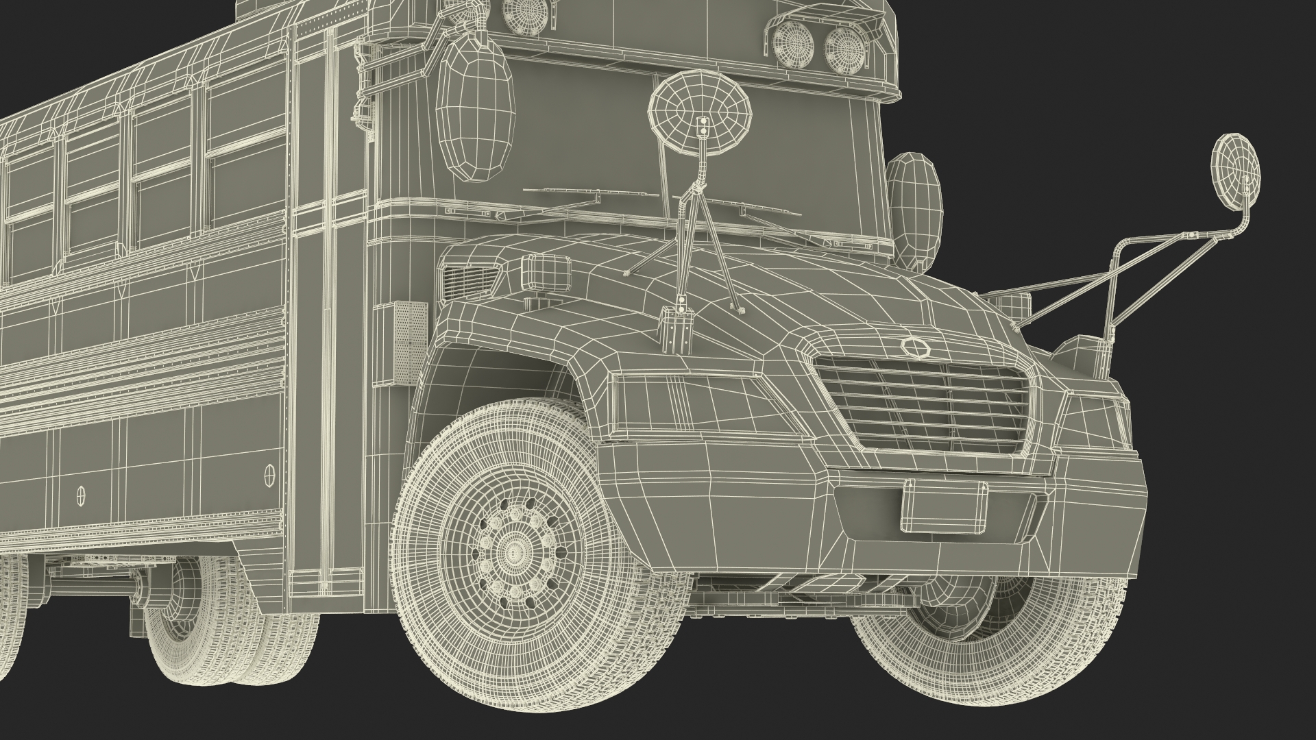 3D model American School Bus Rigged for Cinema 4D