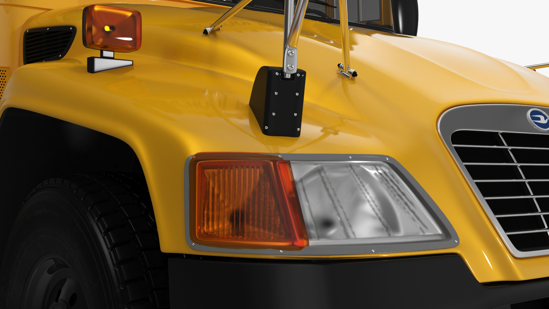 3D model American School Bus Rigged for Cinema 4D